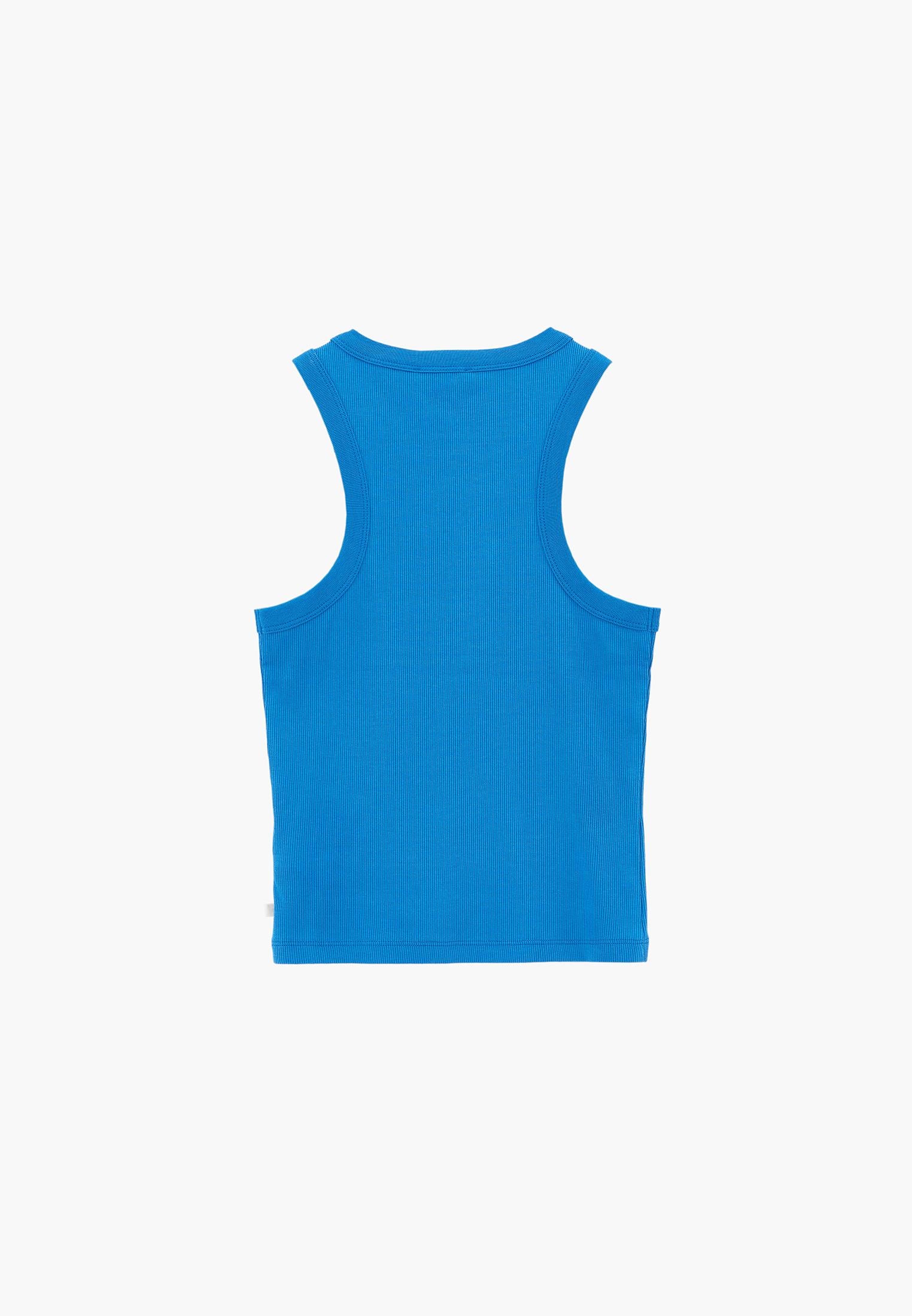 Crew Neck Bodycon Tank Top - INDIGO BUNTING