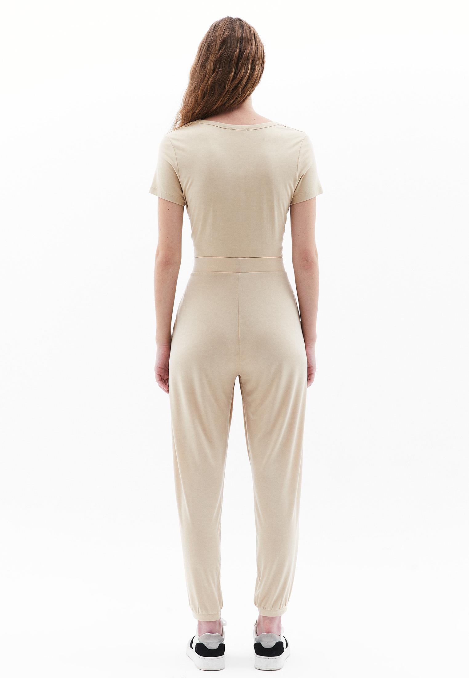 High Waist Jogger Pants - IRISH CREAM