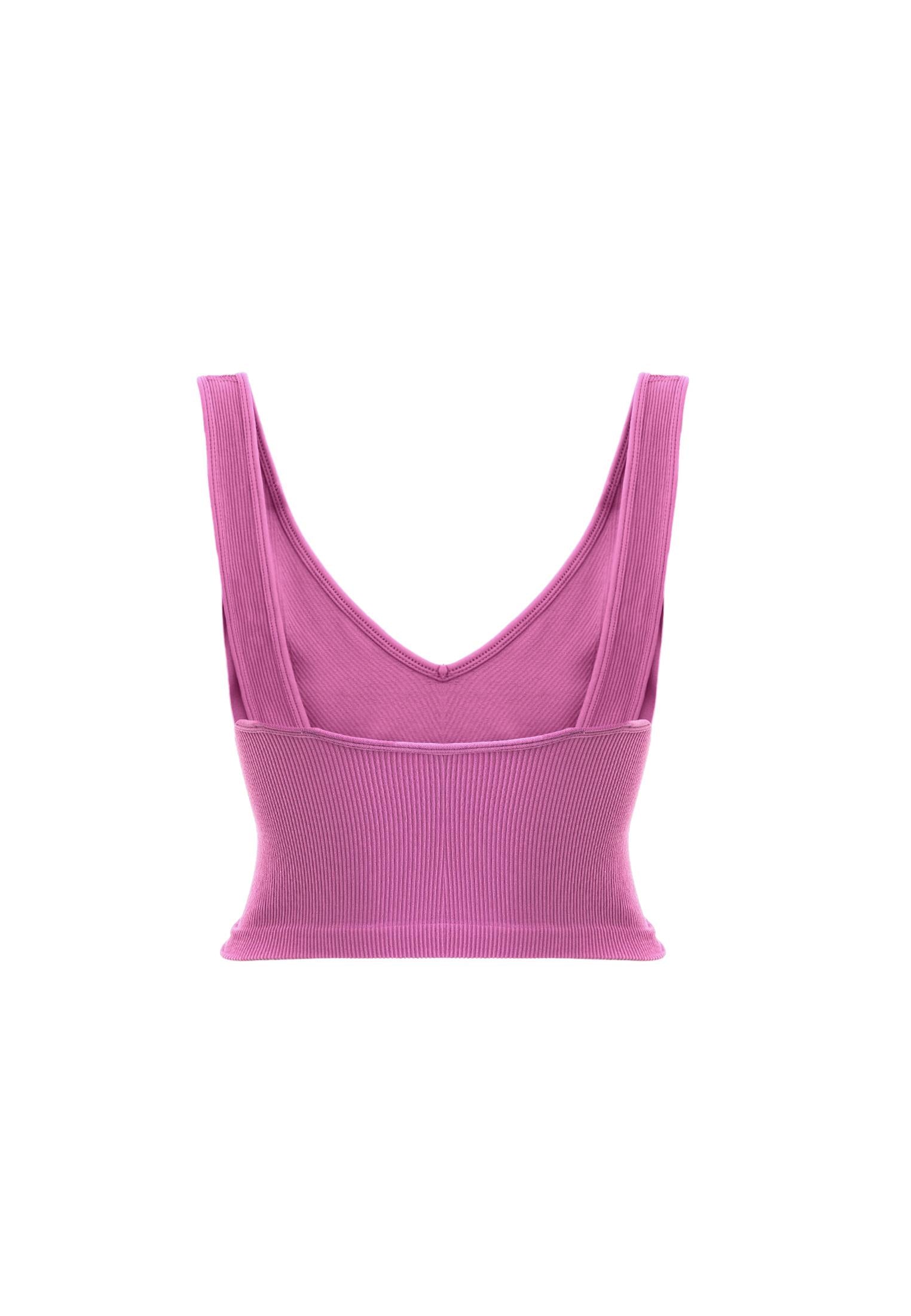 Seamless V Neck Undershirt - IRIS ORCHID