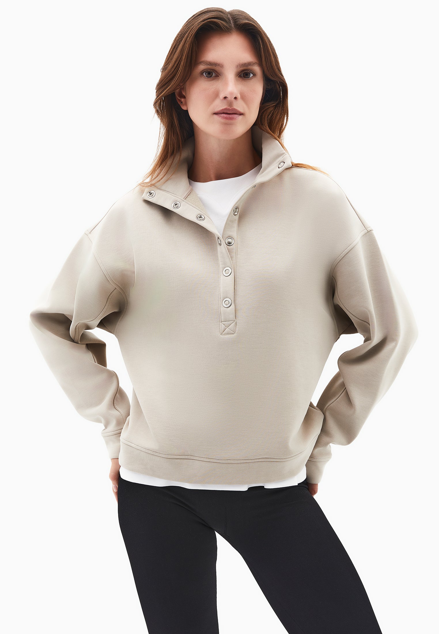High Neck Sweatshirt - ISLAND FOSSIL