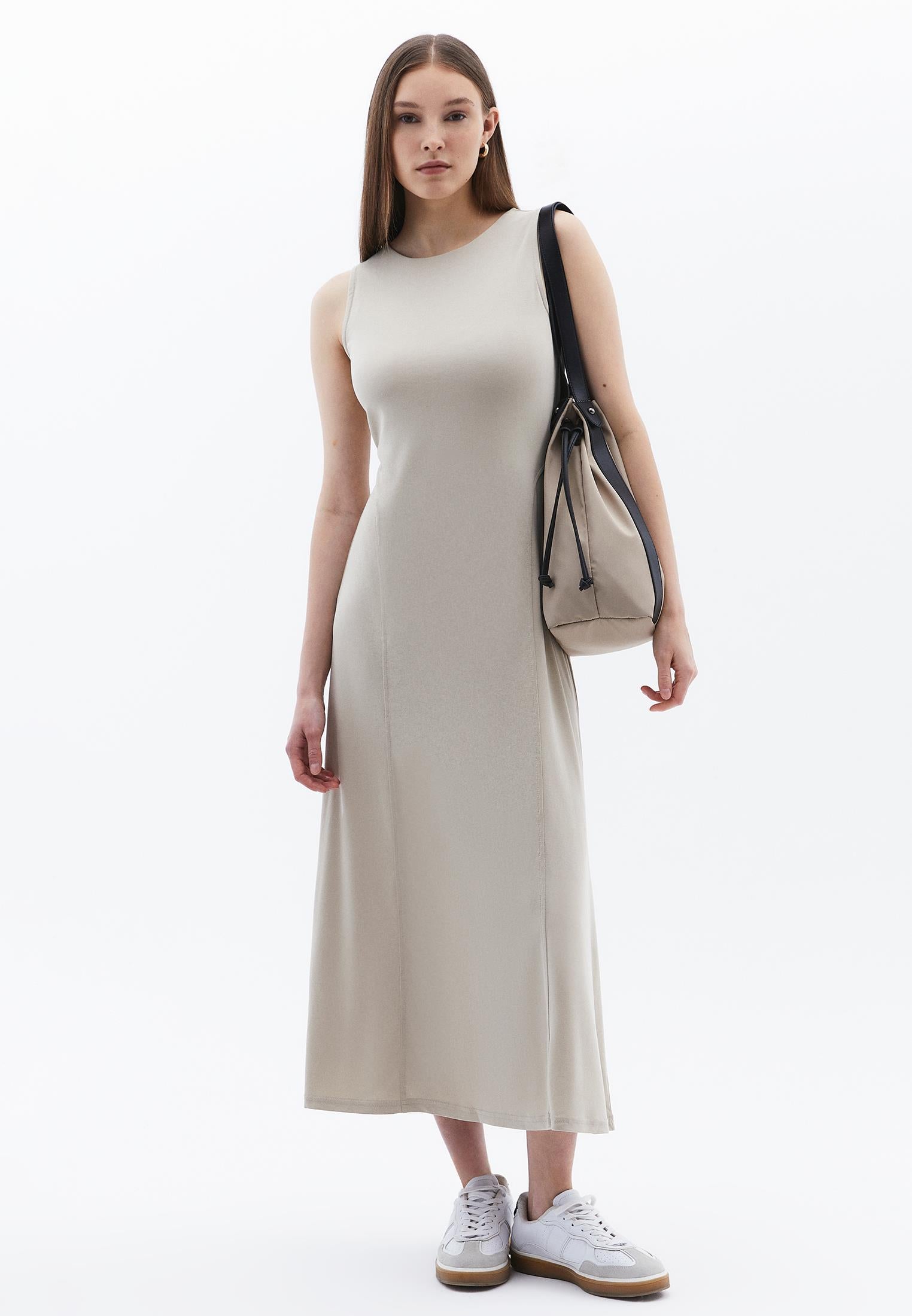 A Line Midi Dress - ISLAND FOSSIL
