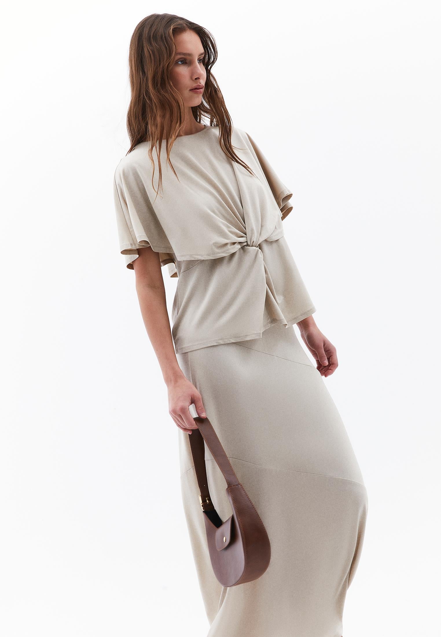 Sleeveless Crew Neck Blouse - ISLAND FOSSIL