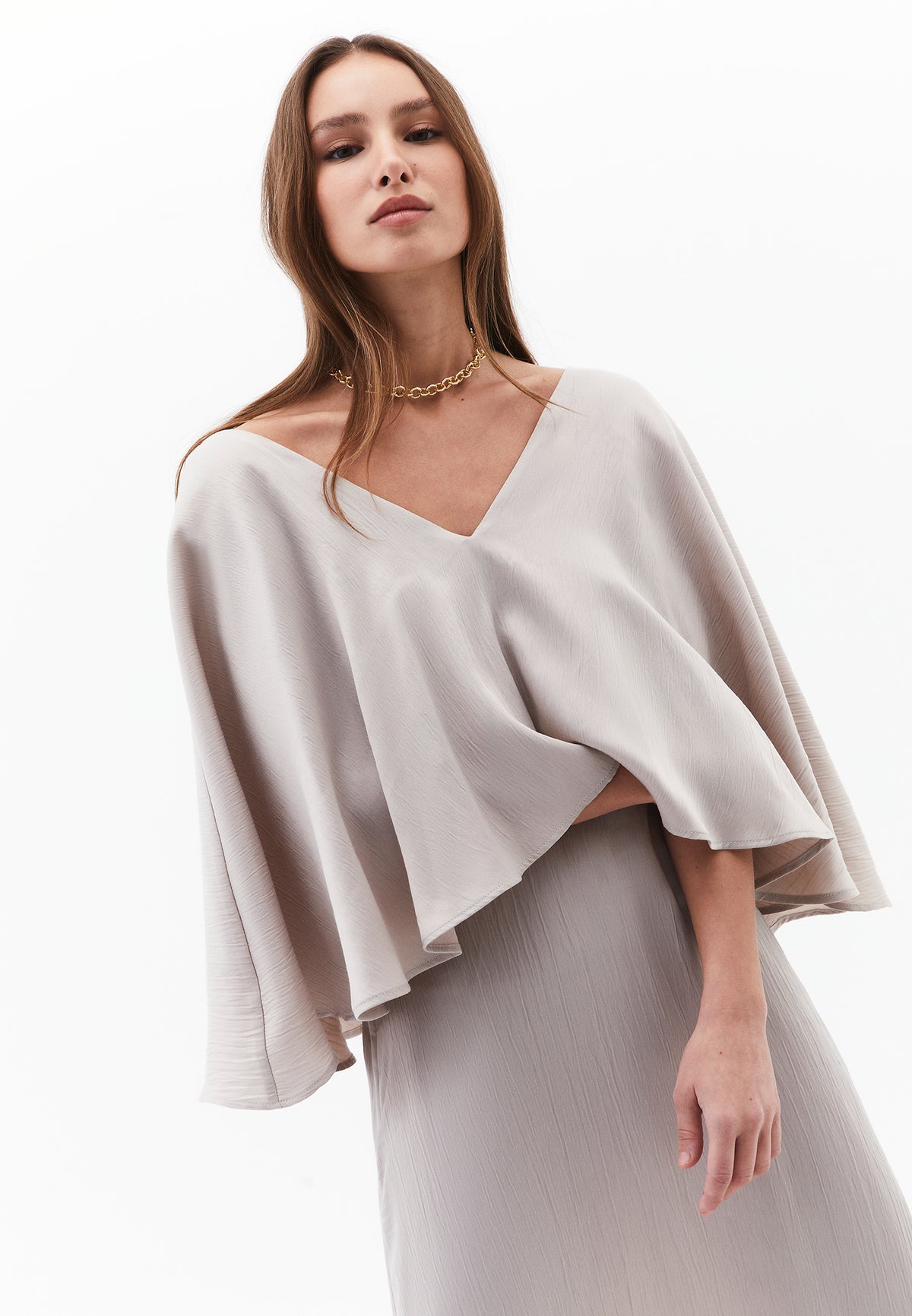 V Neck Long Dress - ISLAND FOSSIL