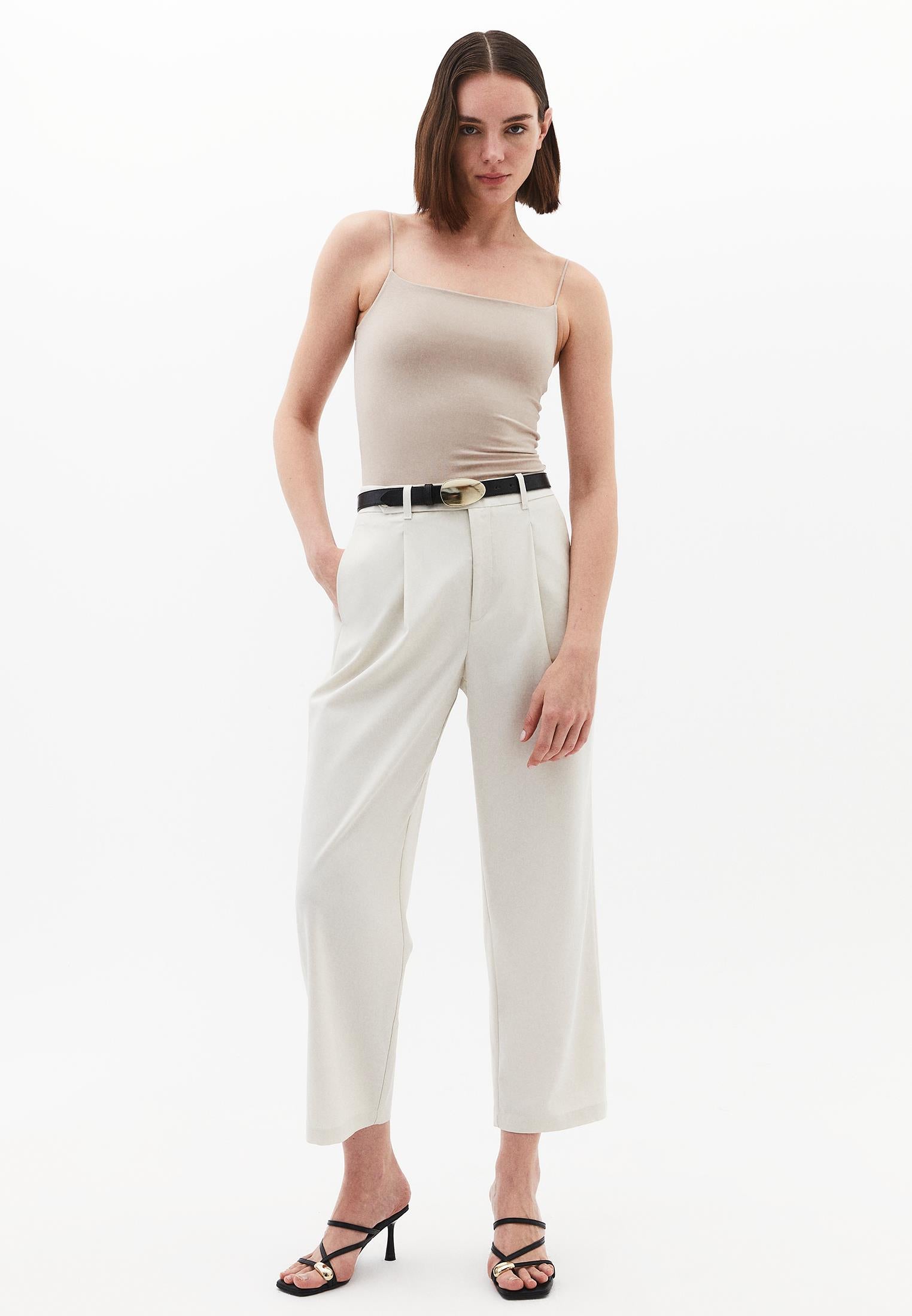Wide Neck Strappy Tank Top - ISLAND FOSSIL