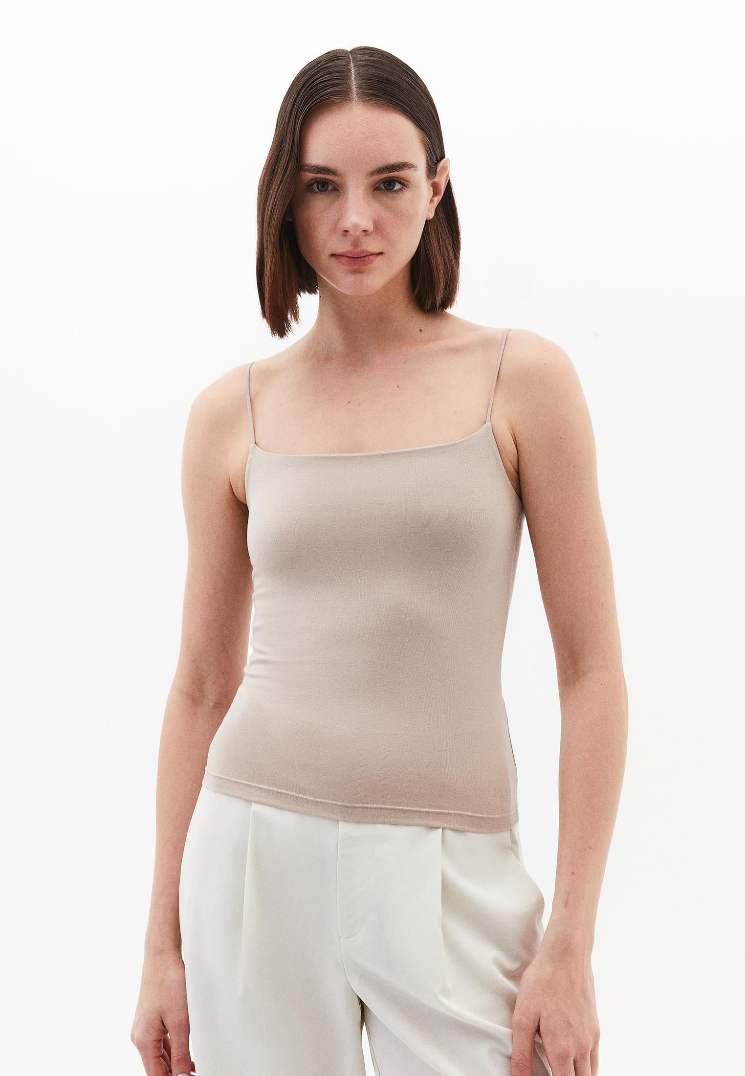 Wide Neck Strappy Tank Top - ISLAND FOSSIL
