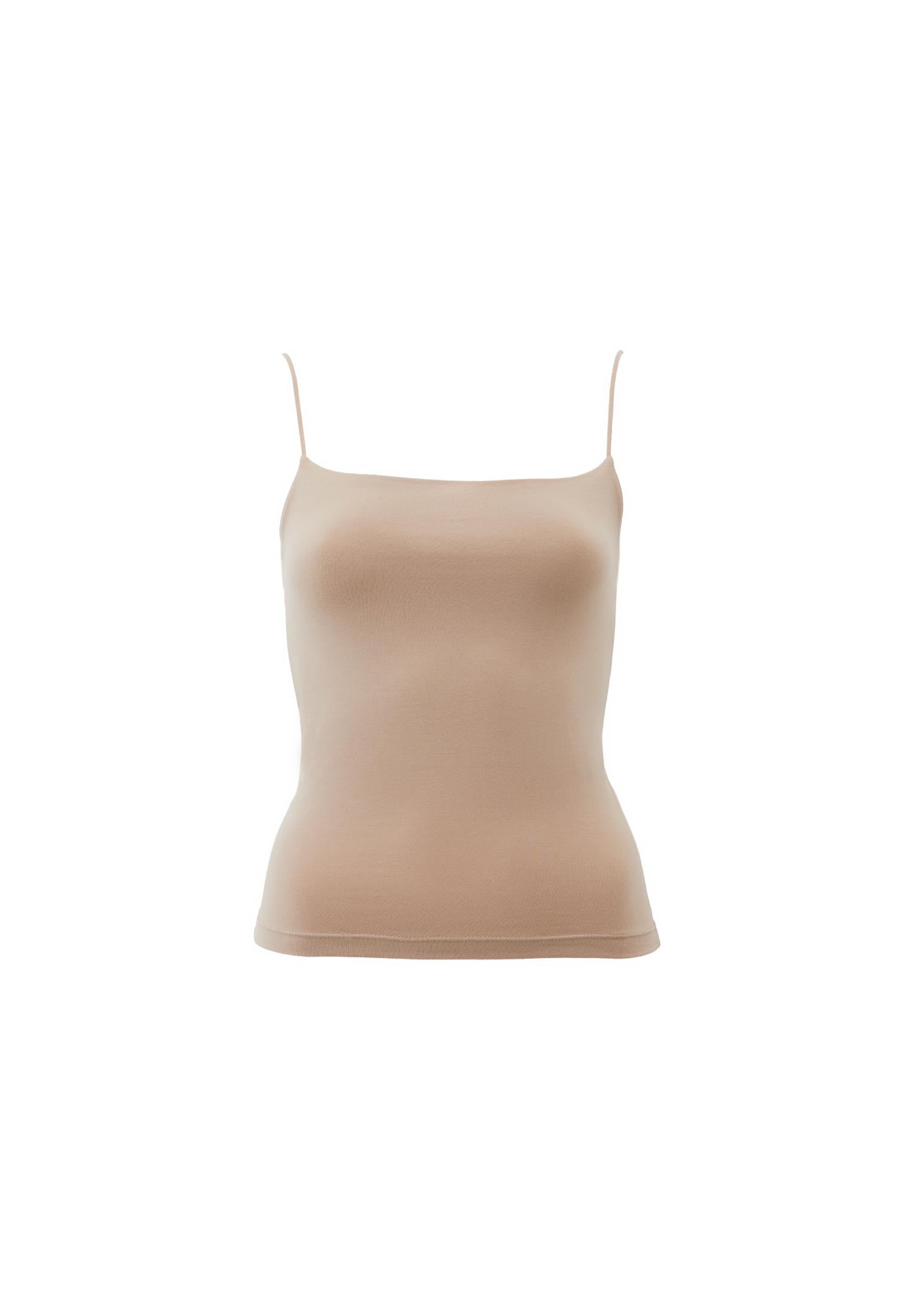 Wide Neck Strappy Tank Top - ISLAND FOSSIL