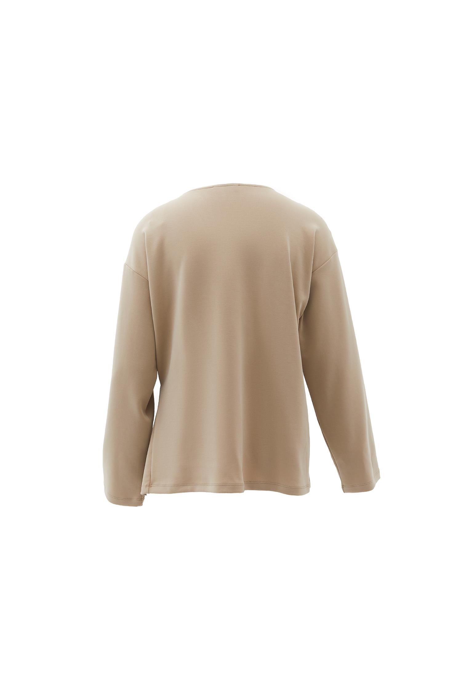 Long Cardigan With Wrap Neckline - ISLAND FOSSIL