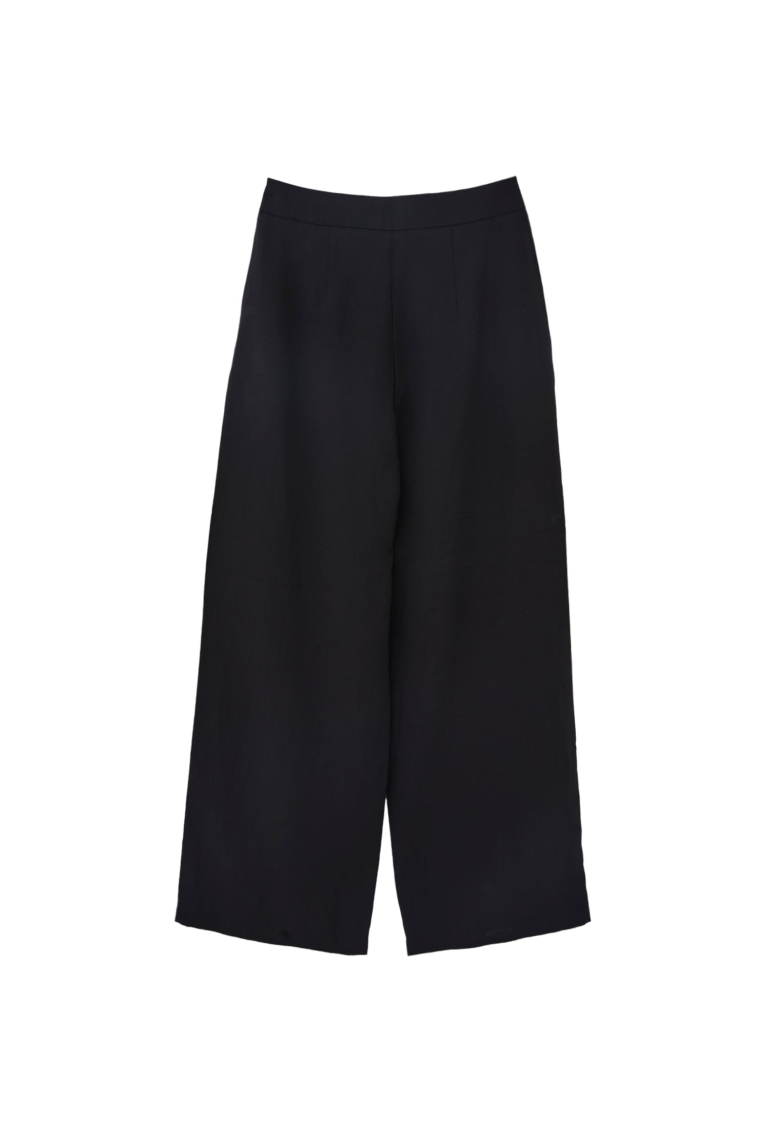 Ultra High Waist Belted Straight Leg Pants - JET BLACK