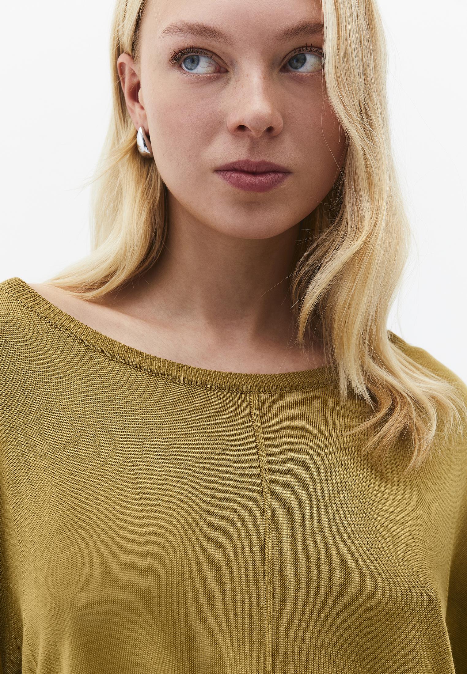 Viscose Boat Neck Sweater - KHAKI