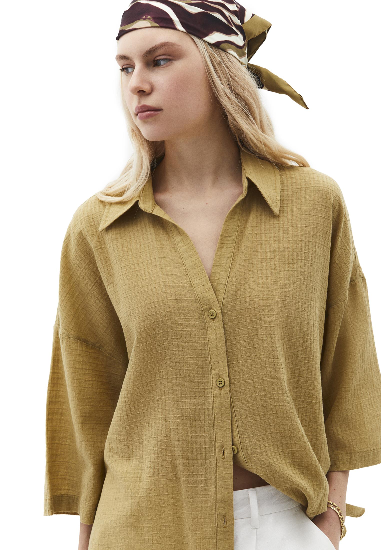 Button Detailed Oversize Shirt - KHAKI