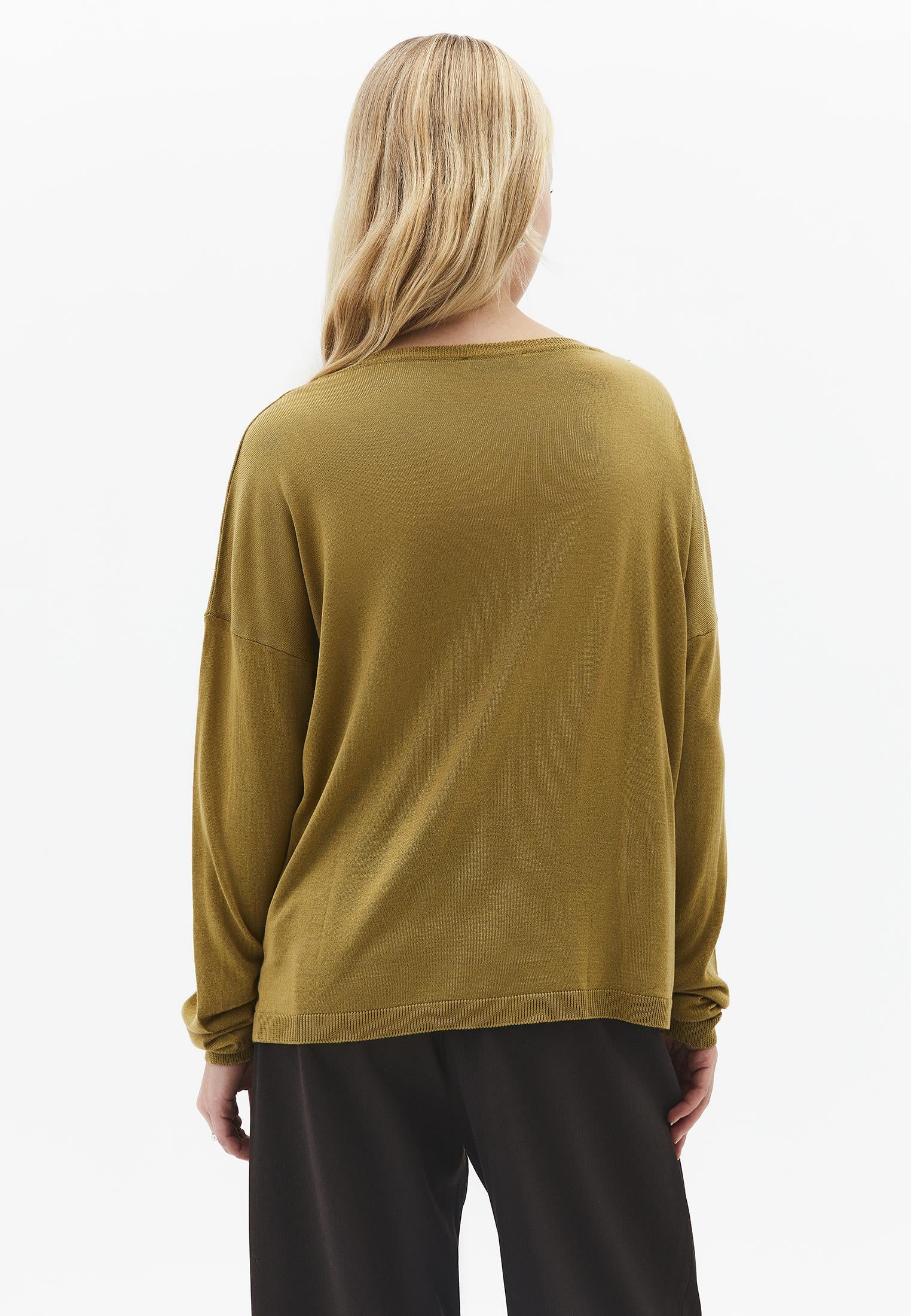 Viscose Boat Neck Sweater - KHAKI