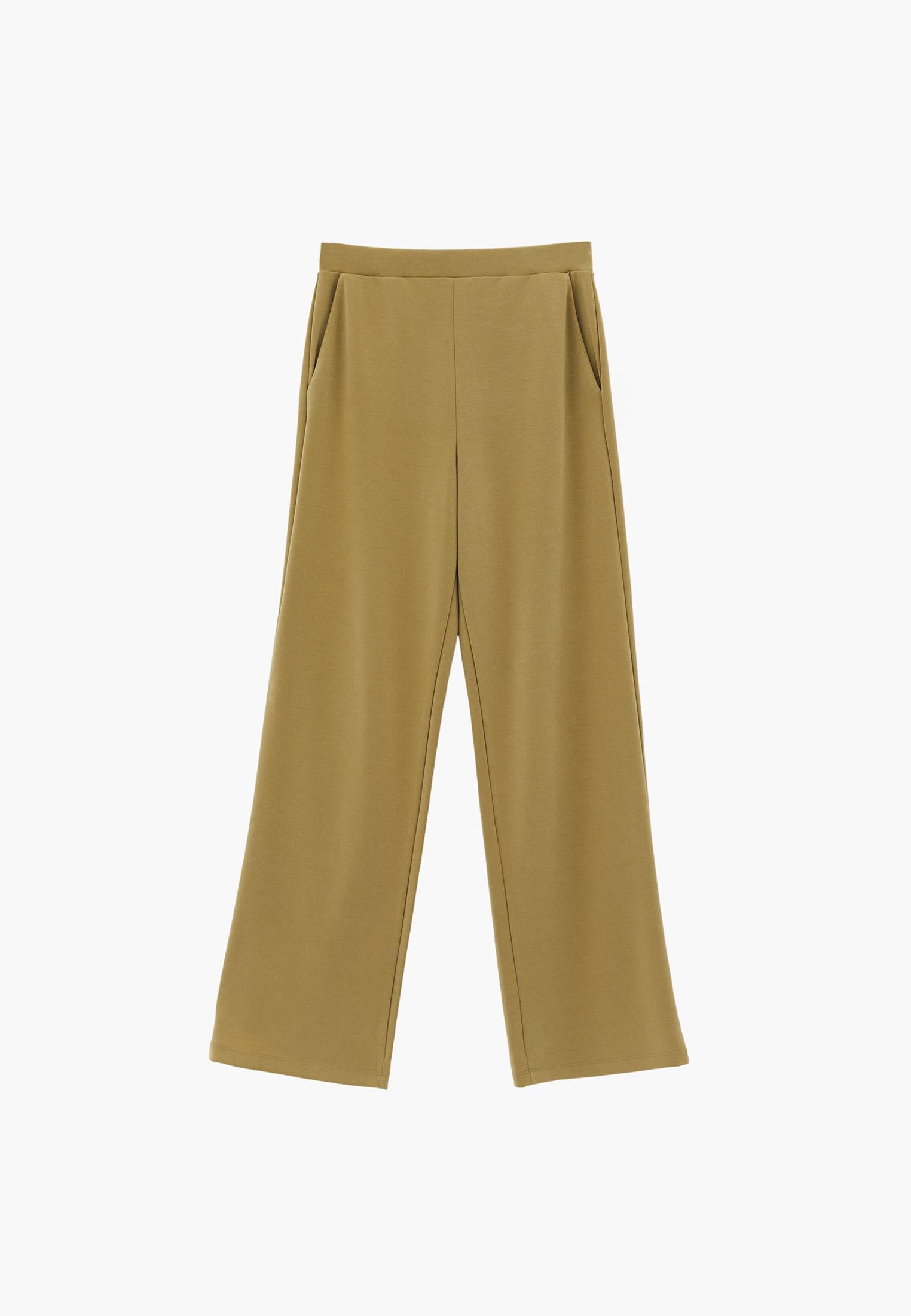 Straight Leg High Waist Sweatpant - KHAKI