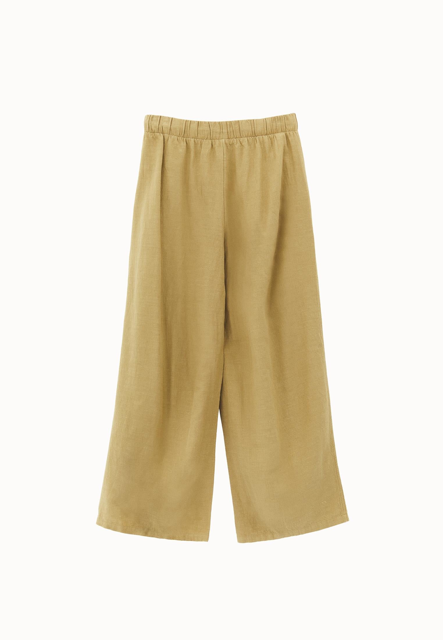 High Waist Barrel Leg Trousers - KHAKI