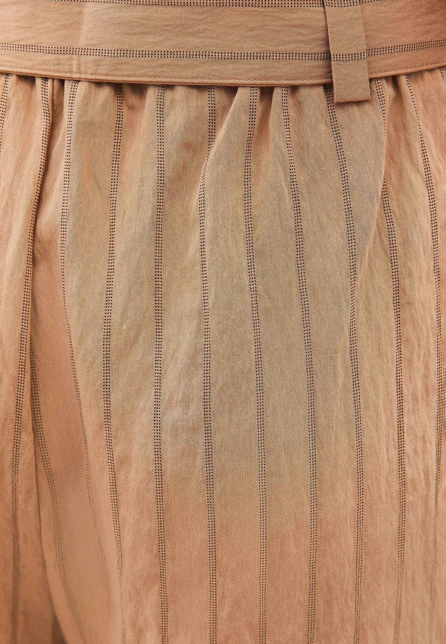 High Waist Belted Striped Barrel Leg Pants - LARK STRIPE
