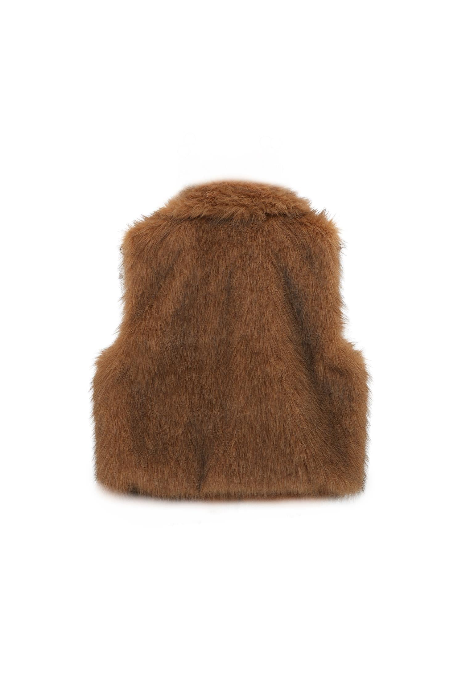 V Neck Faux Fur Vest - LARK