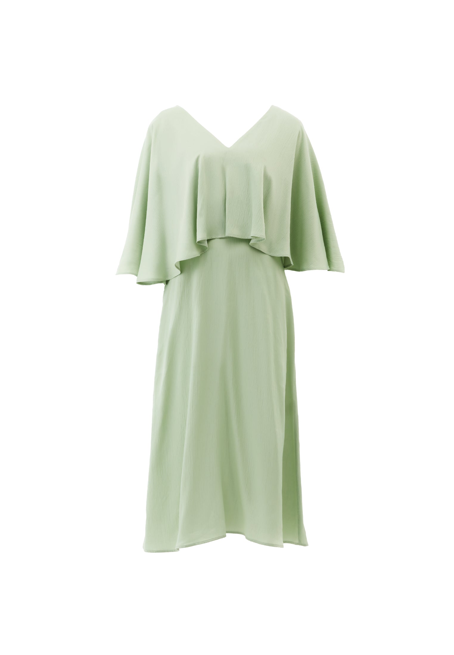 V Neck Long Dress - LAUREL GREEN