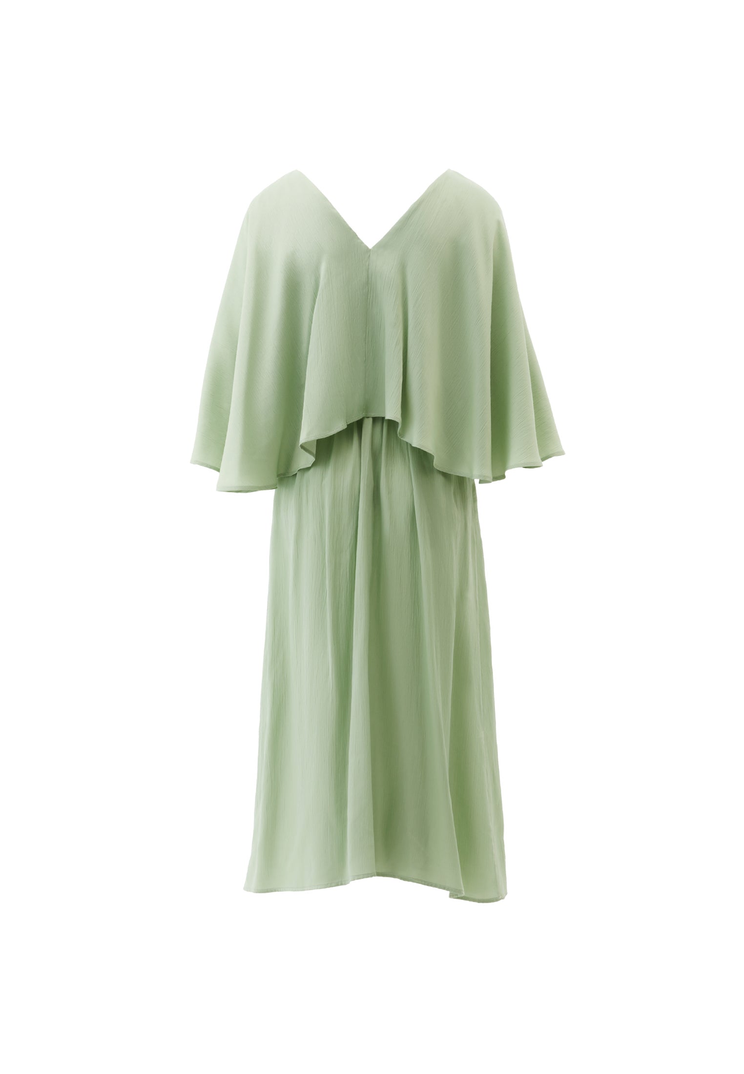 V Neck Long Dress - LAUREL GREEN