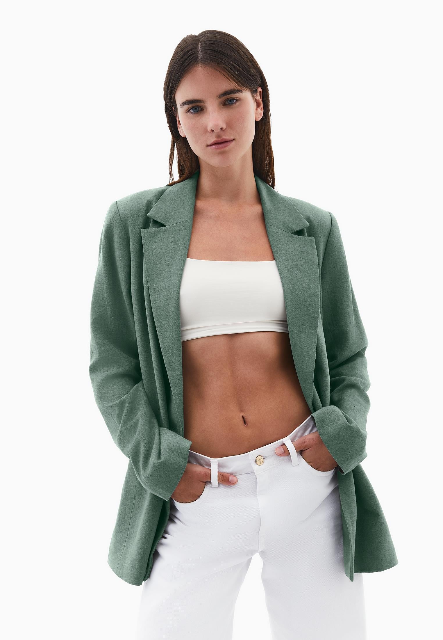 Blazer Jacket With Button Detail - LAUREL WREATH