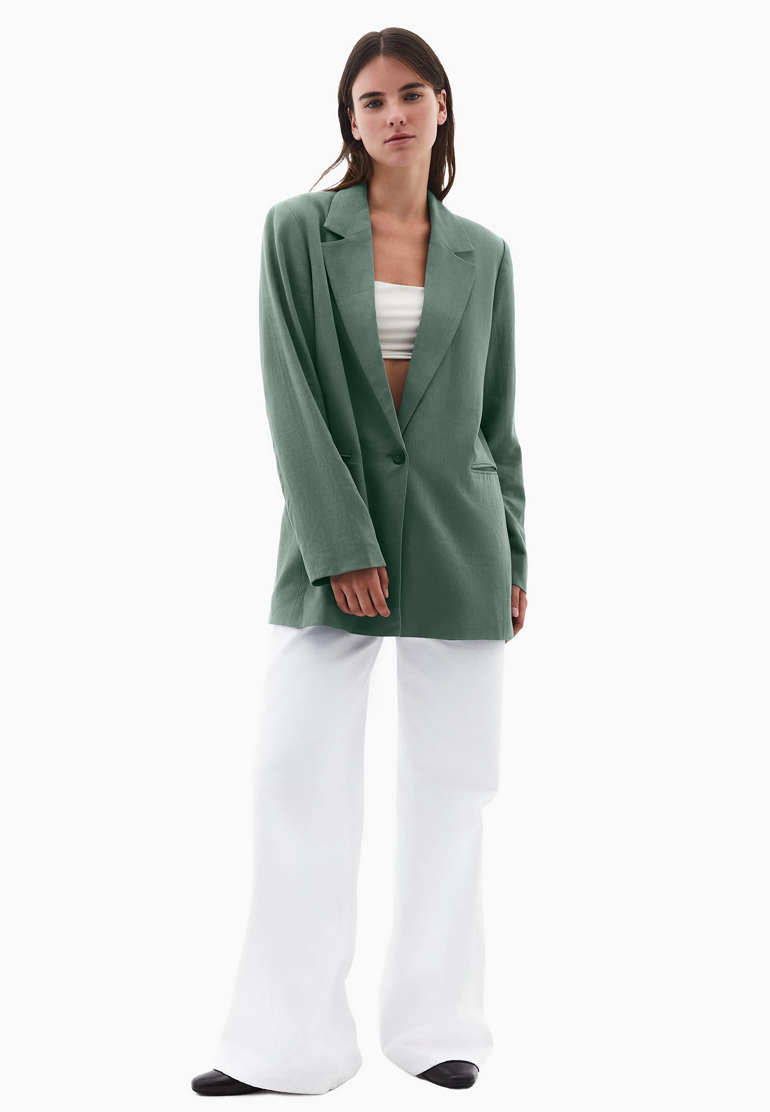 Blazer Jacket With Button Detail - LAUREL WREATH