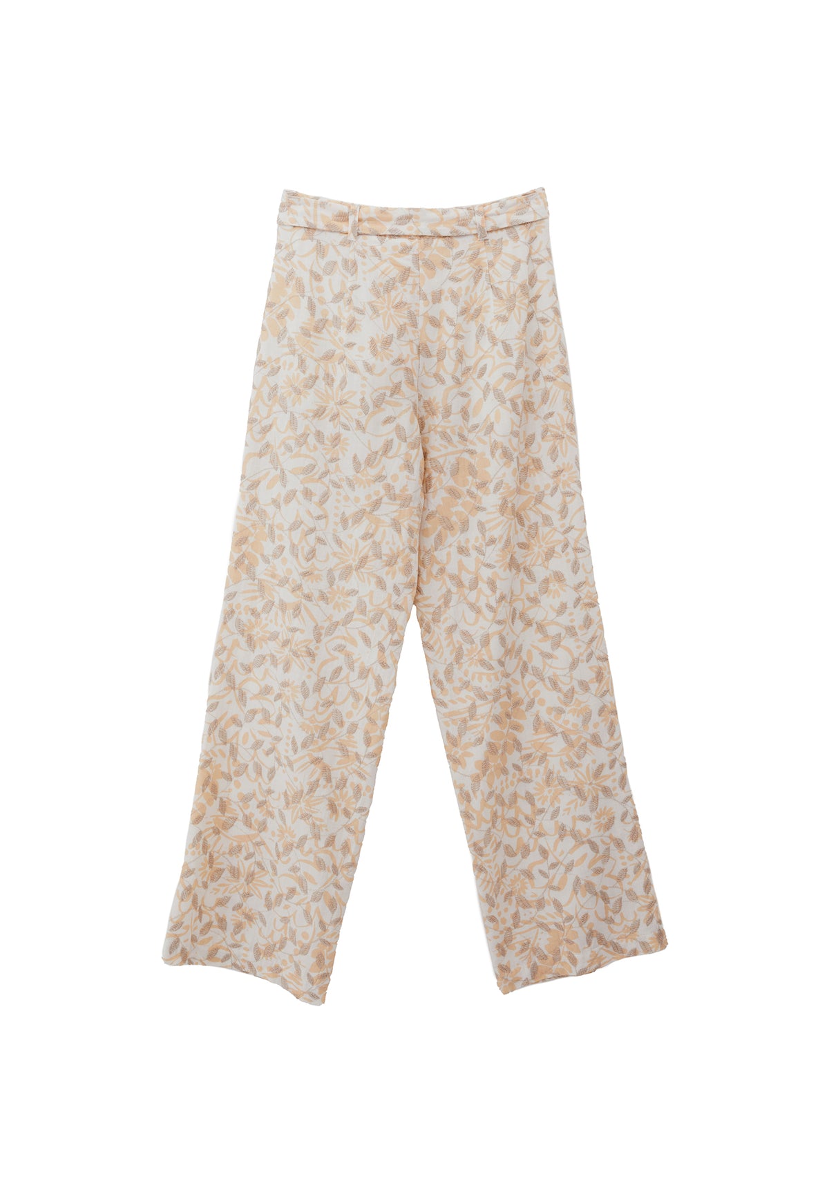 Straight Leg Ultra High Waist Pants - LEAF COMB