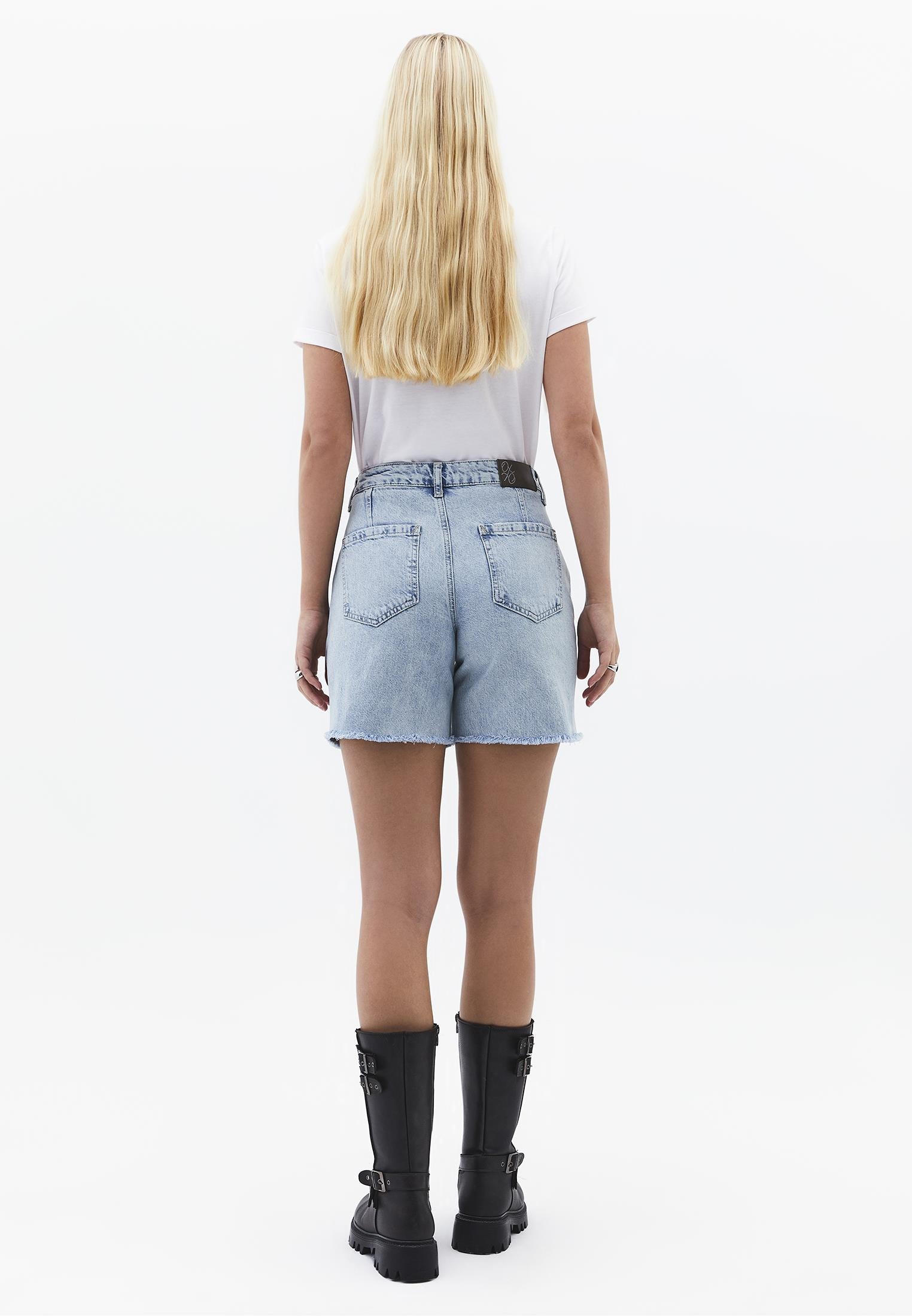 Pocket Detailed Short Shorts - LIGHT BLUE DENIM