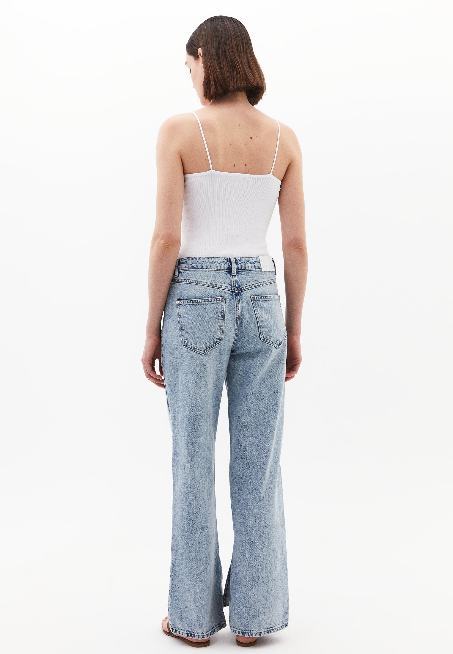 Straight Leg Denim Pants - LIGHT BLUE DENIM
