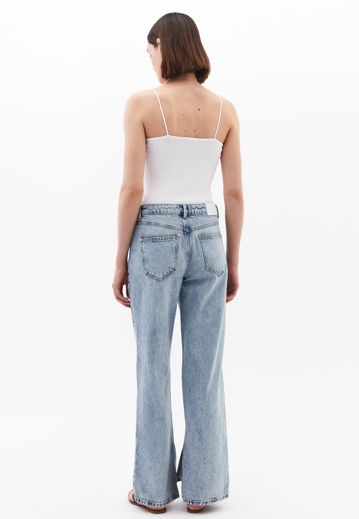 Straight Leg Denim Pants - LIGHT BLUE DENIM