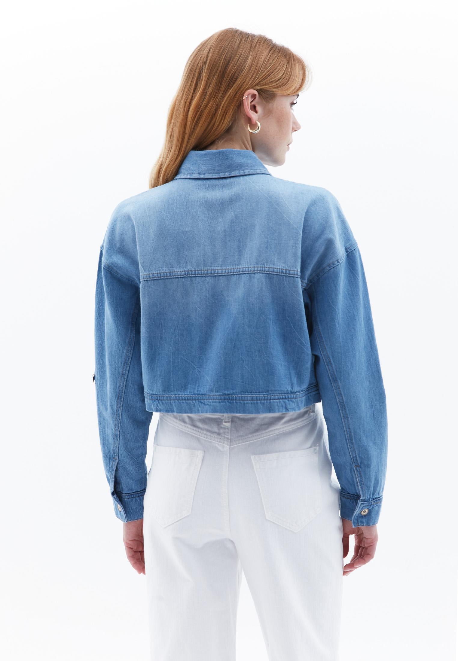 Cotton Shirt With Pockets - LIGHT BLUE DENIM