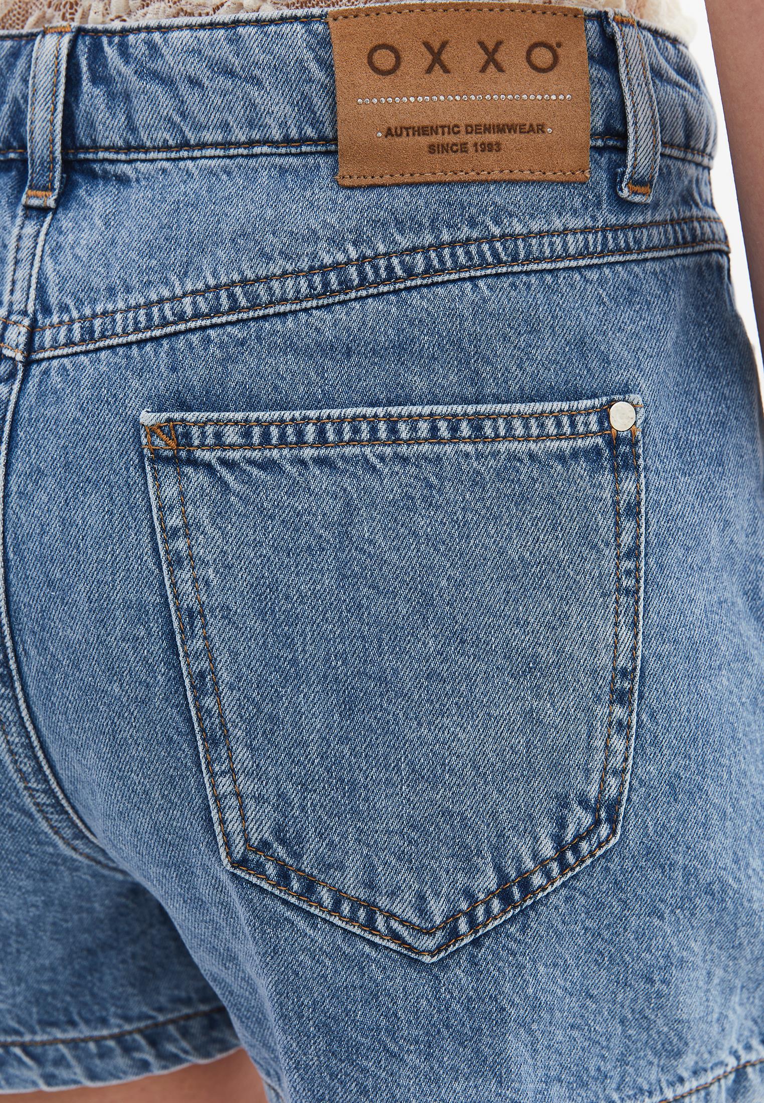 High Waist Pocket Detailed Denim Shorts - LIGHT BLUE DENIM