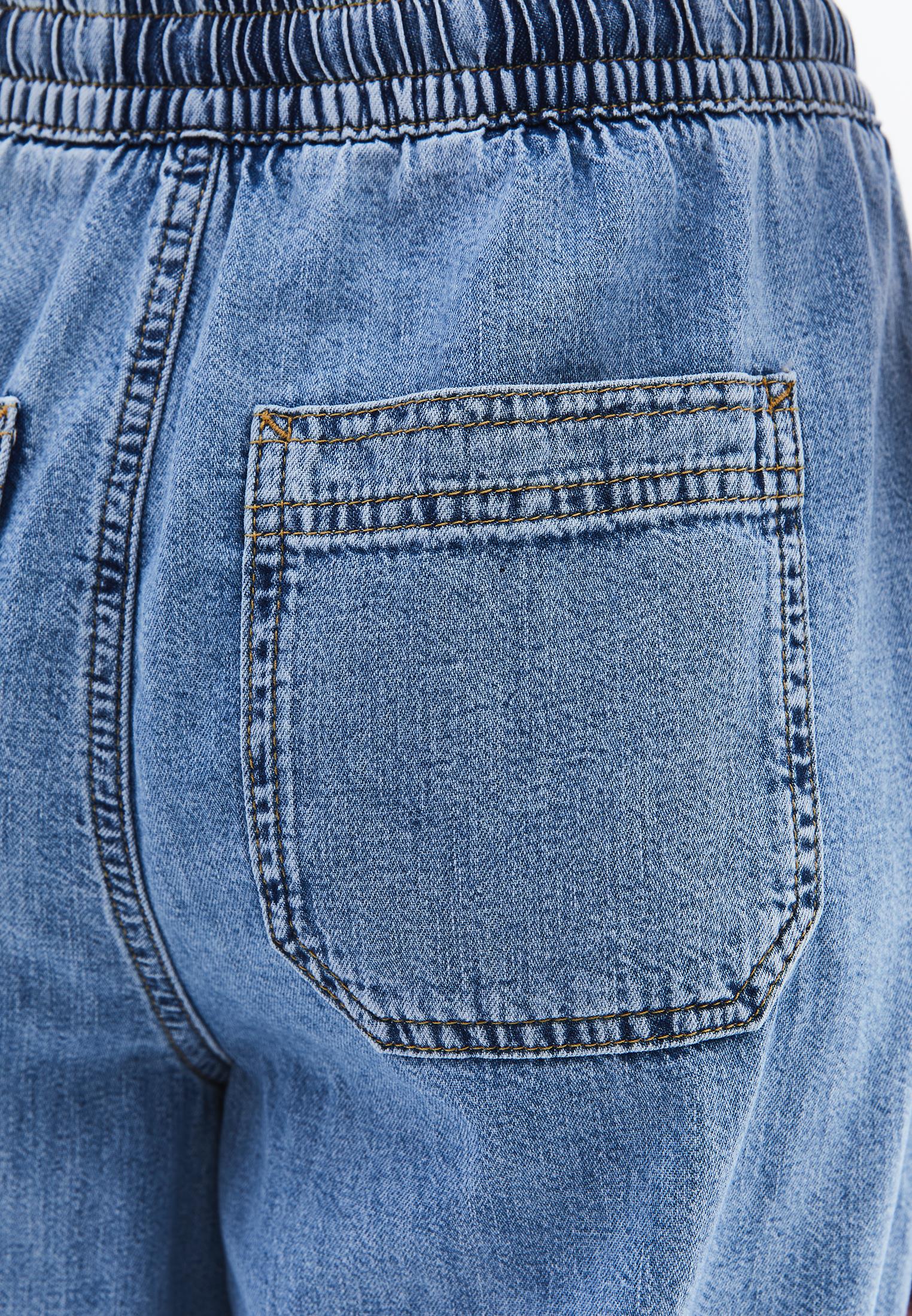 High Waist Wide Leg Long Denim Pants - LIGHT BLUE DENIM