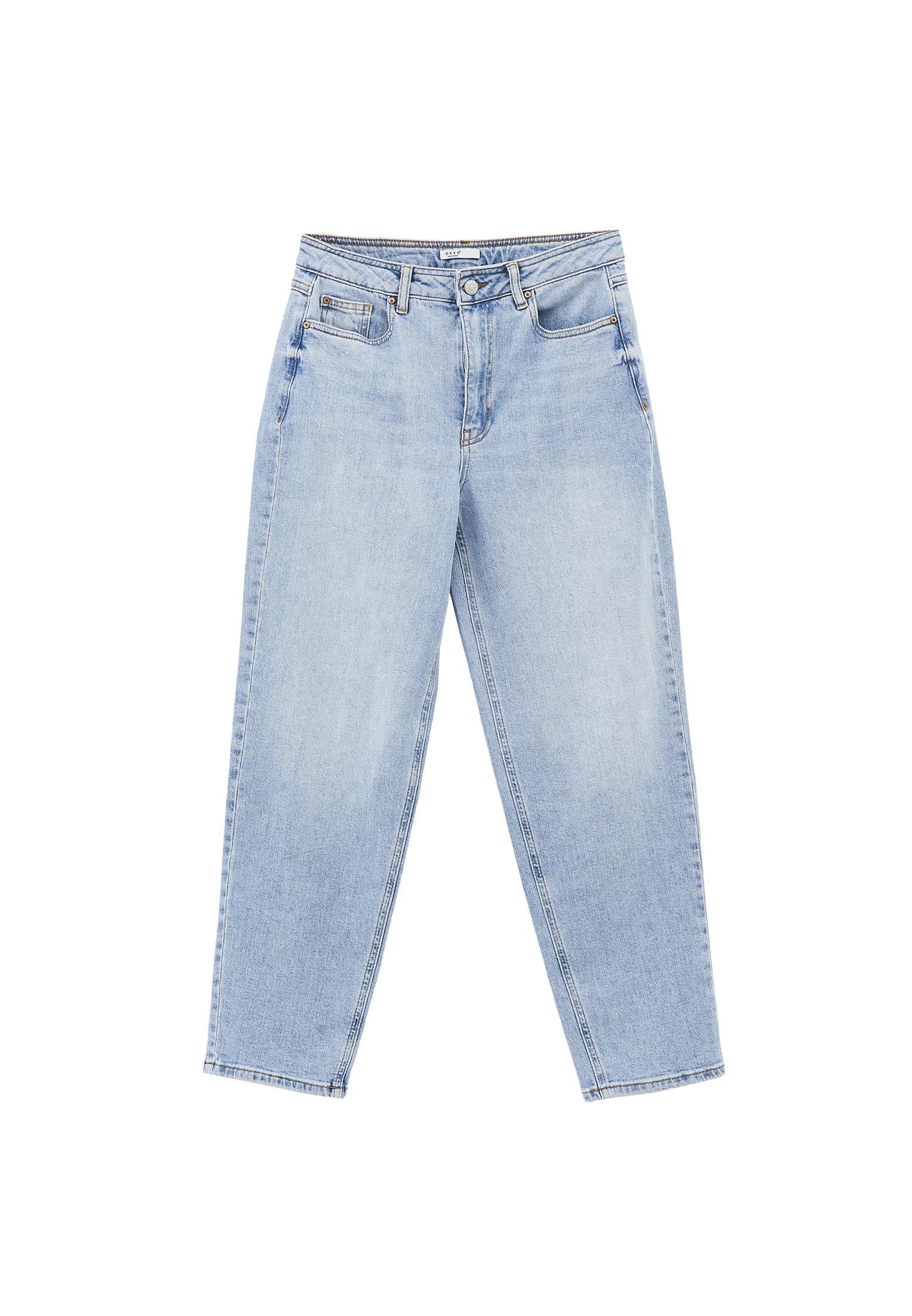 Slim Pants With Five Pockets And Ultra High Waist - LIGHT BLUE DENIM