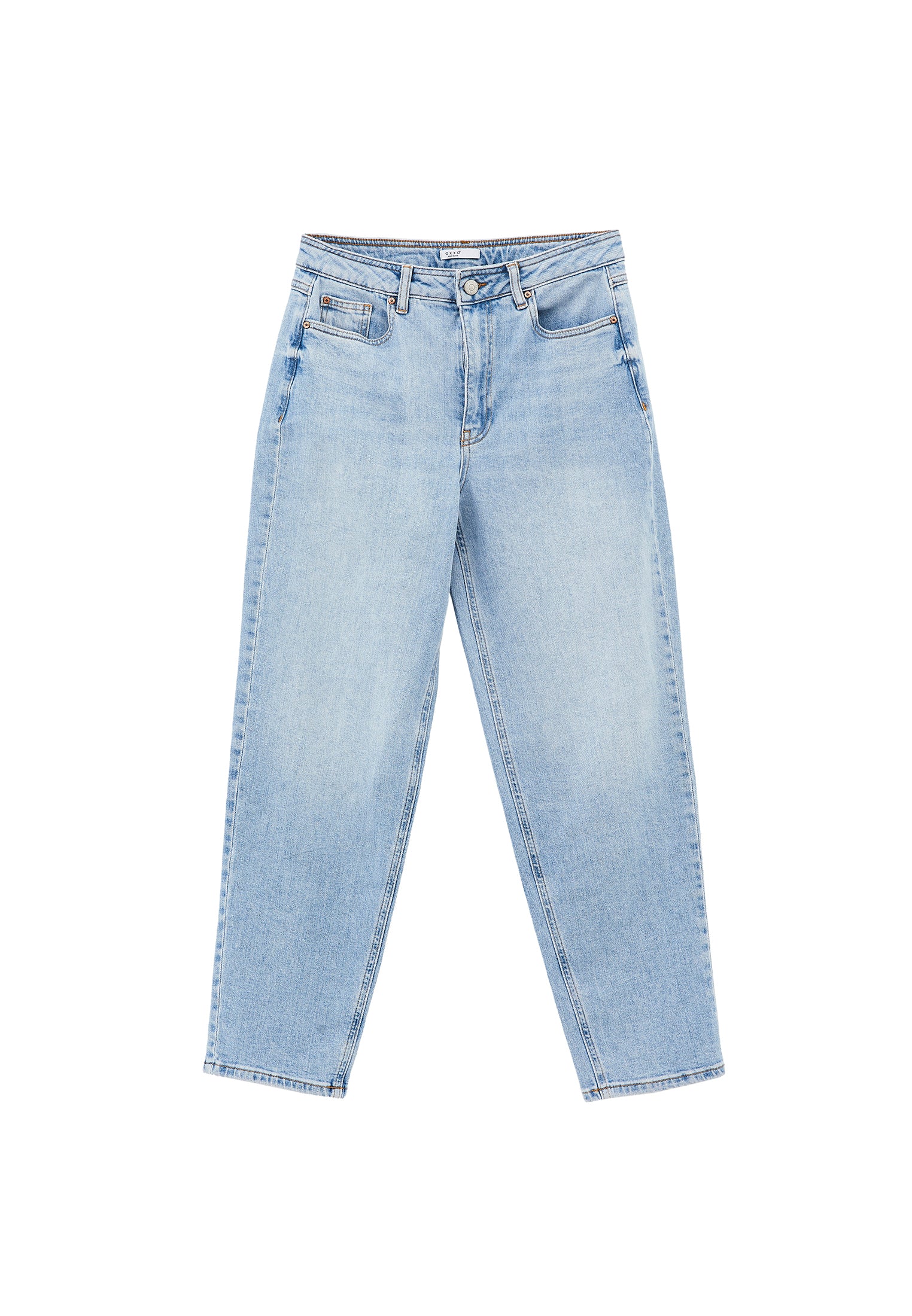 Slim Pants With Five Pockets And Ultra High Waist - LIGHT BLUE DENIM