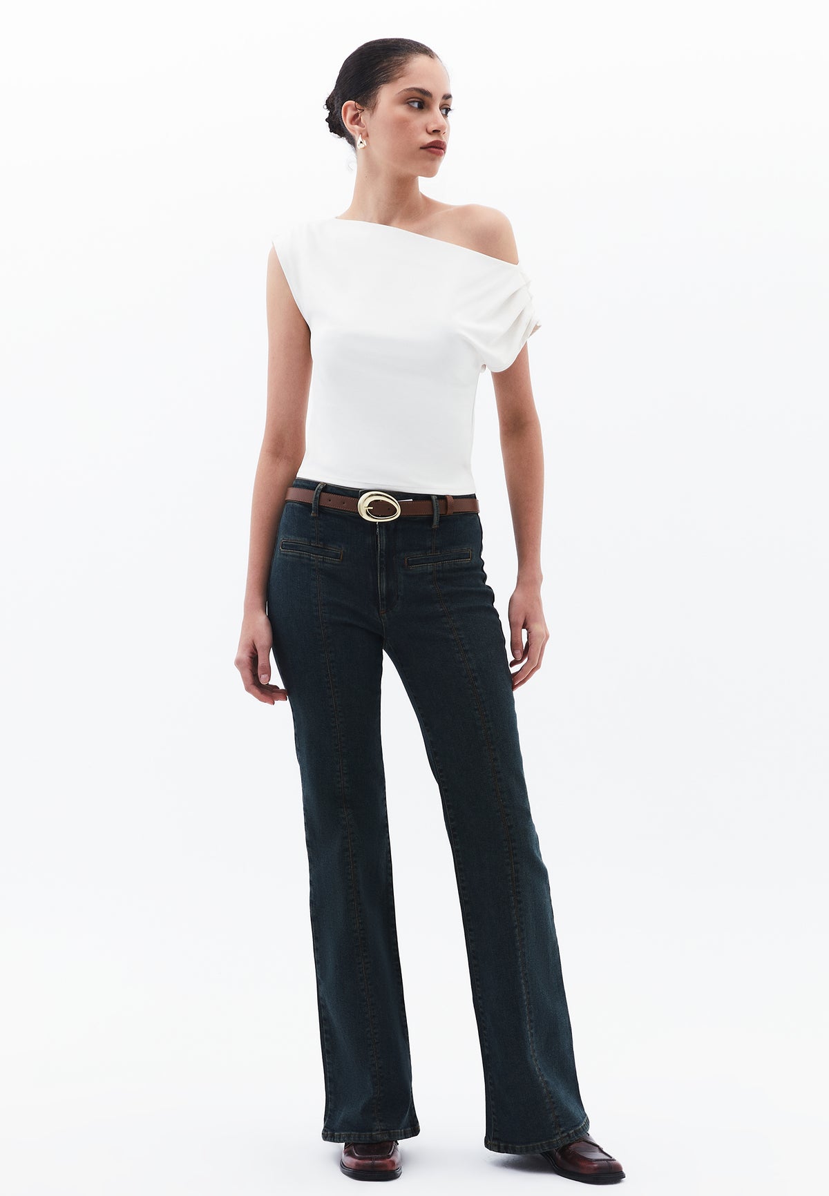 Women’S Spanish Leg Pants - LIGHT BROWN DENIM
