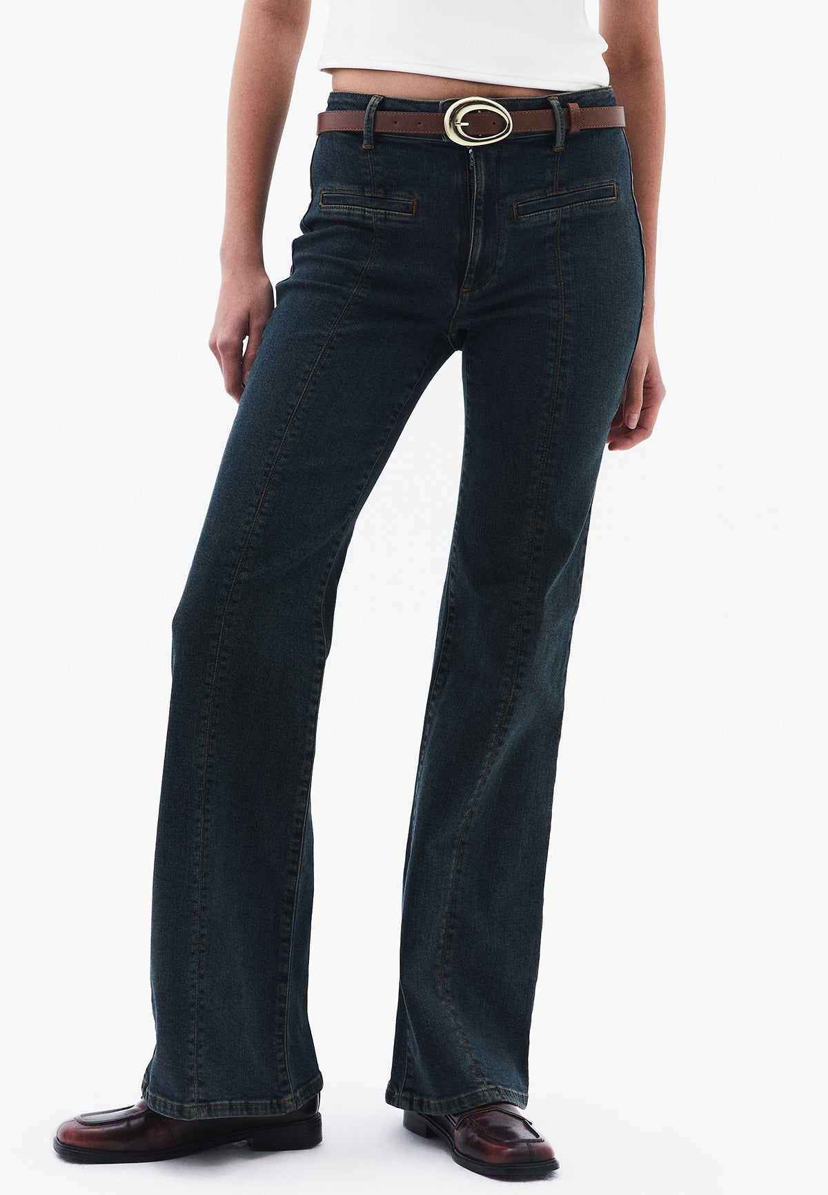 Women’S Spanish Leg Pants - LIGHT BROWN DENIM