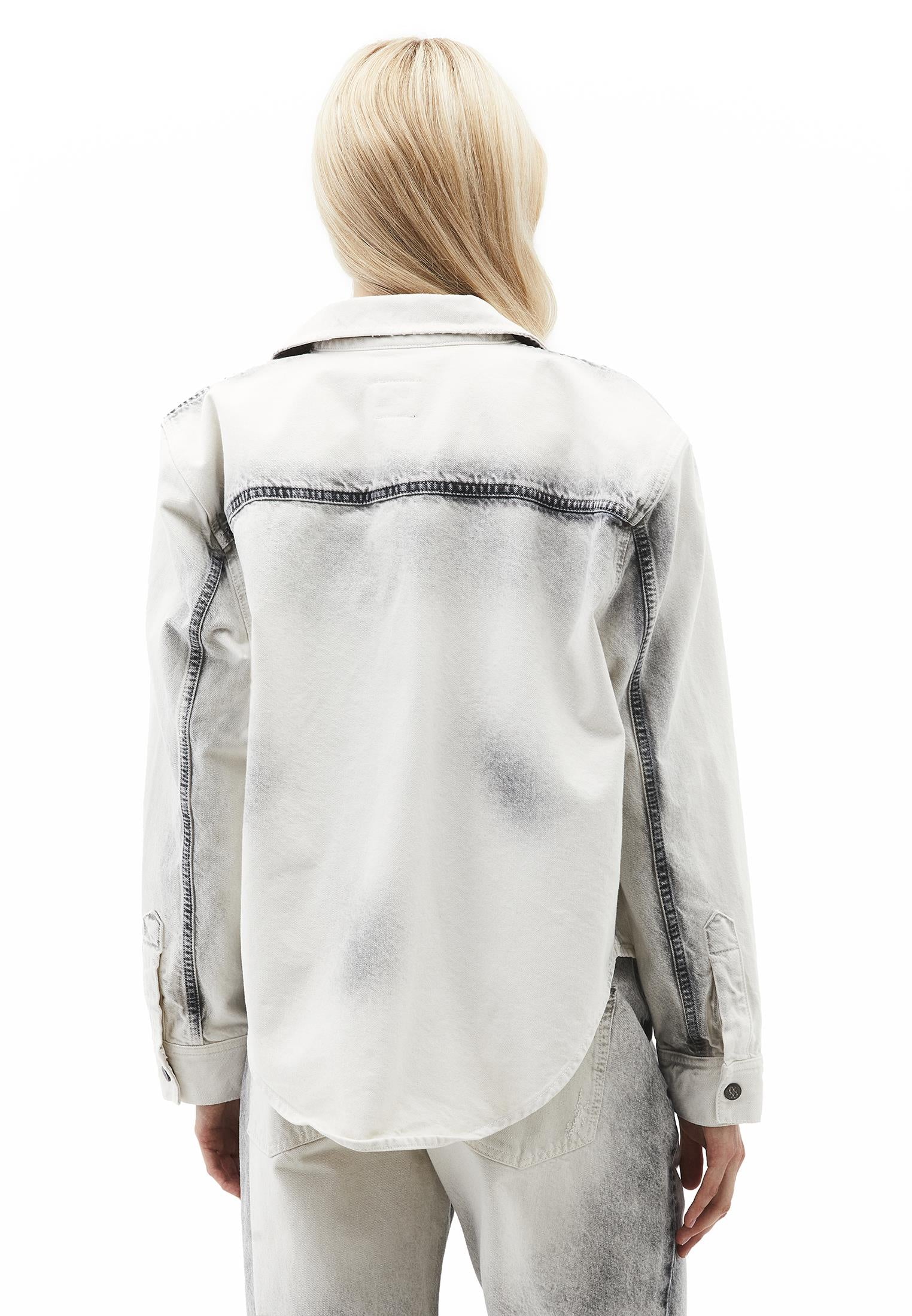 Oversize Pocket Detailed Shirt - LIGHT GREY DENIM