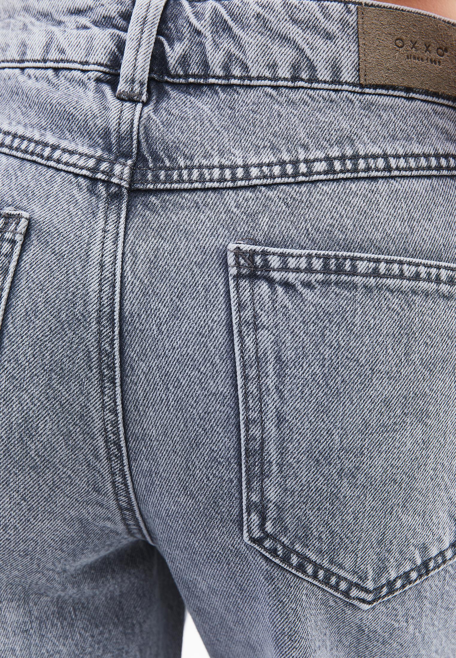 Straight Leg Five Pocket Denim Pants - LIGHT GREY DENIM
