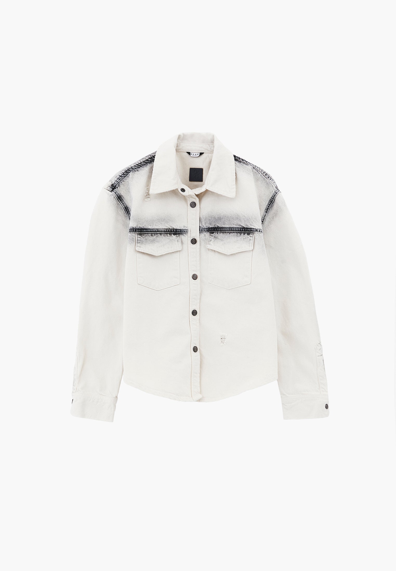 Oversize Pocket Detailed Shirt - LIGHT GREY DENIM