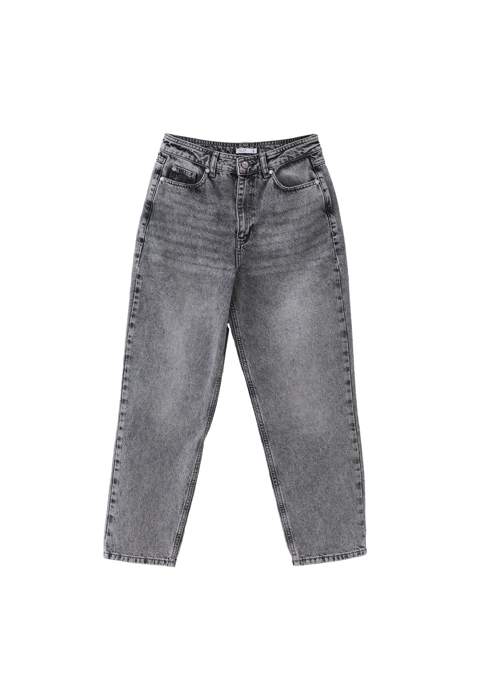 Ultra High Waist Slim Mom Jean Pants - LIGHT GREY DENIM