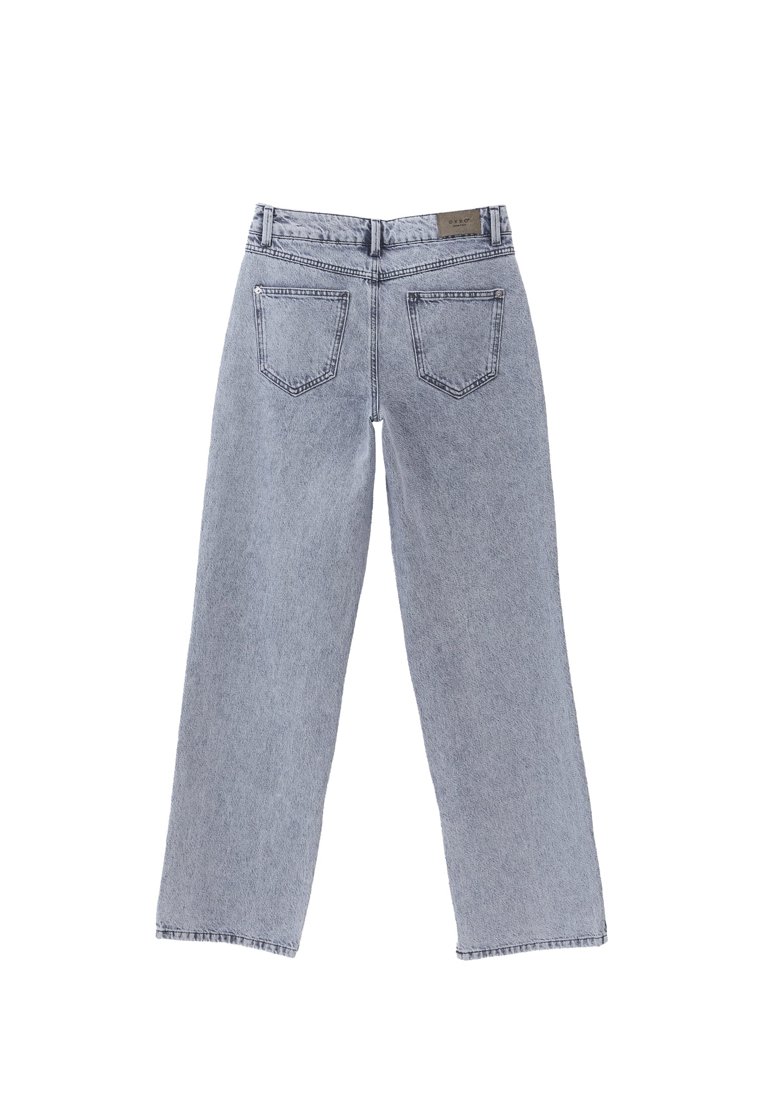Straight Leg Five Pocket Denim Pants - LIGHT GREY DENIM