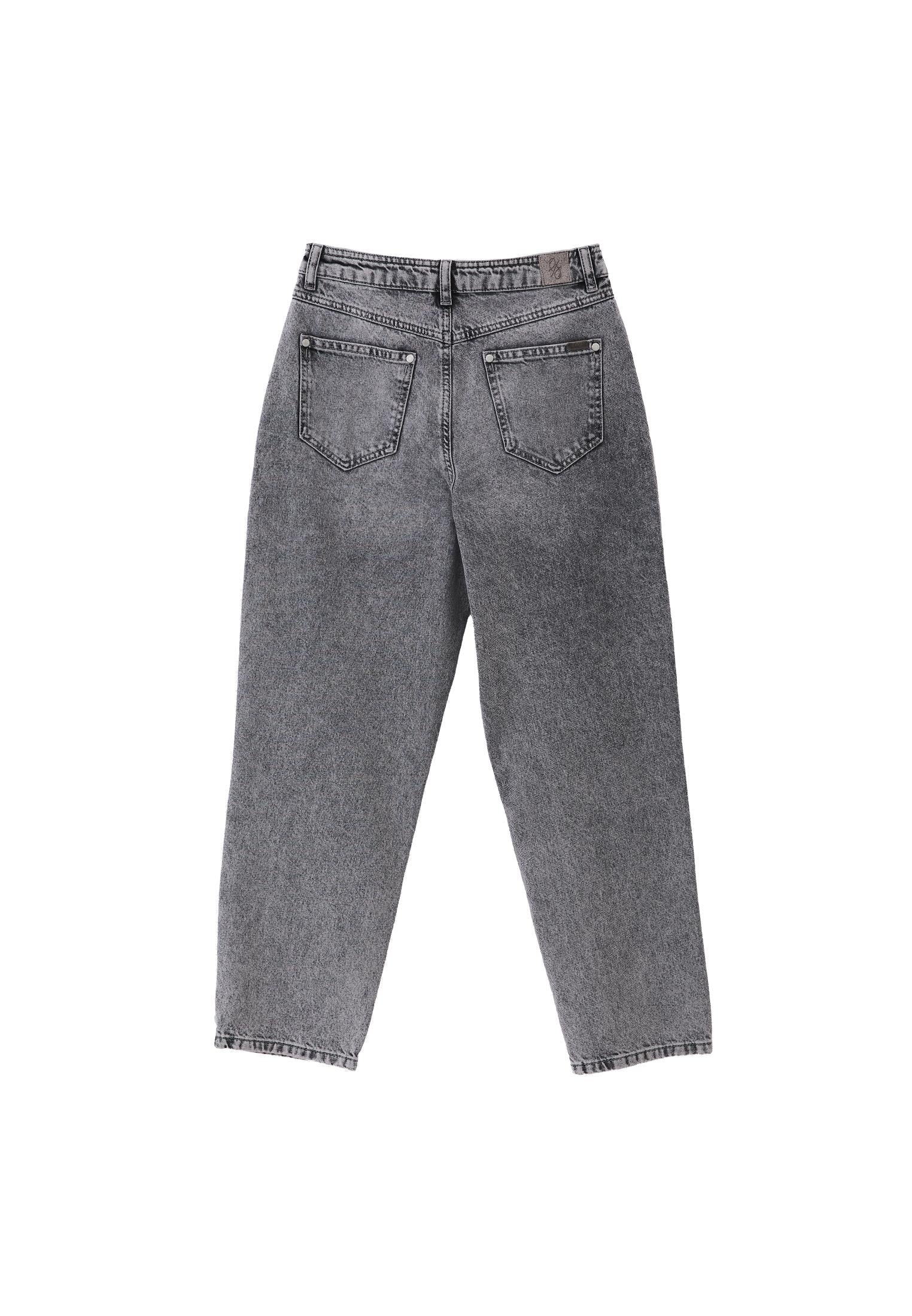Ultra High Waist Slim Mom Jean Pants - LIGHT GREY DENIM