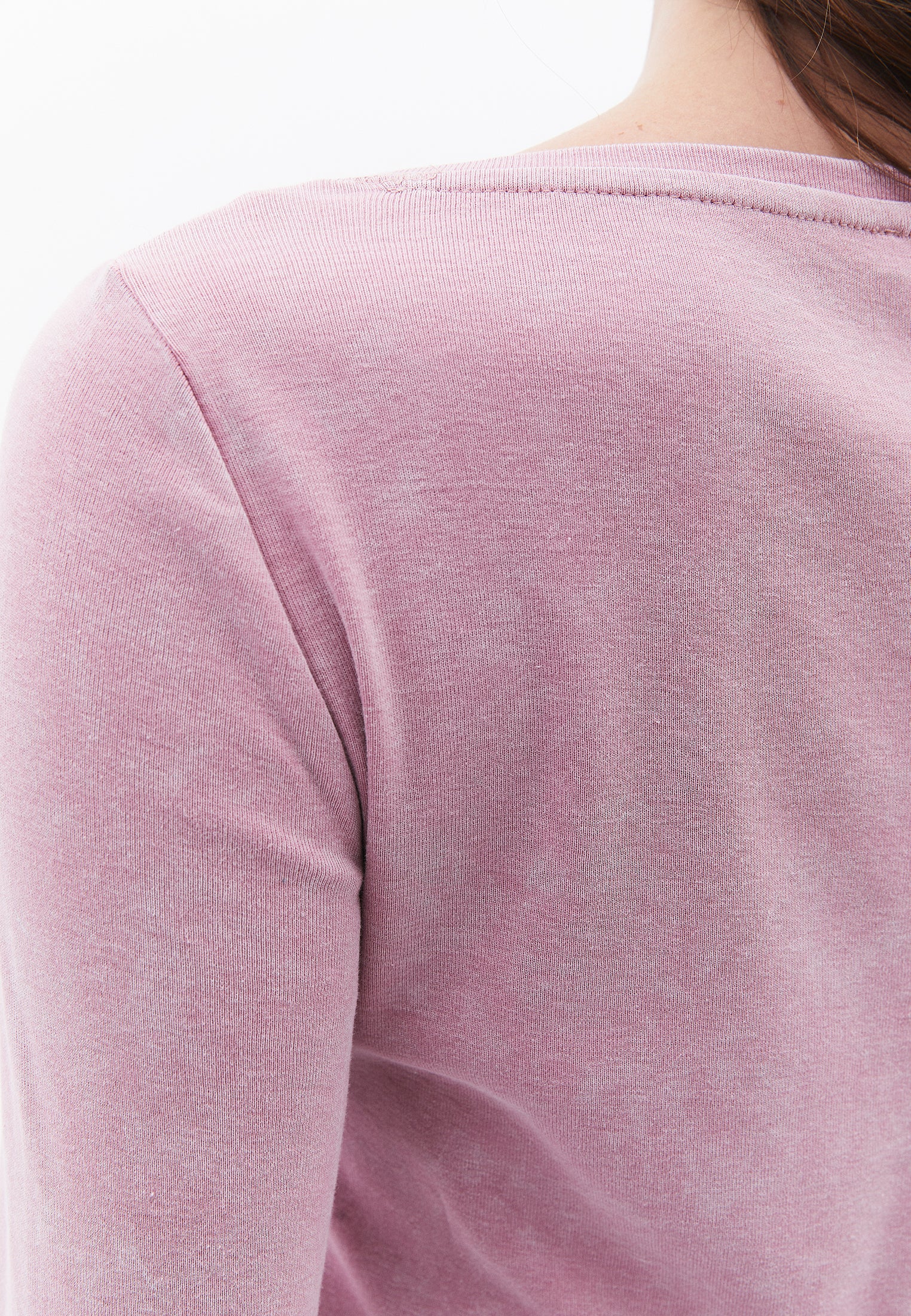 Boat Neck Long Sleeve Flared Sleeve T-Shirt - LILAS