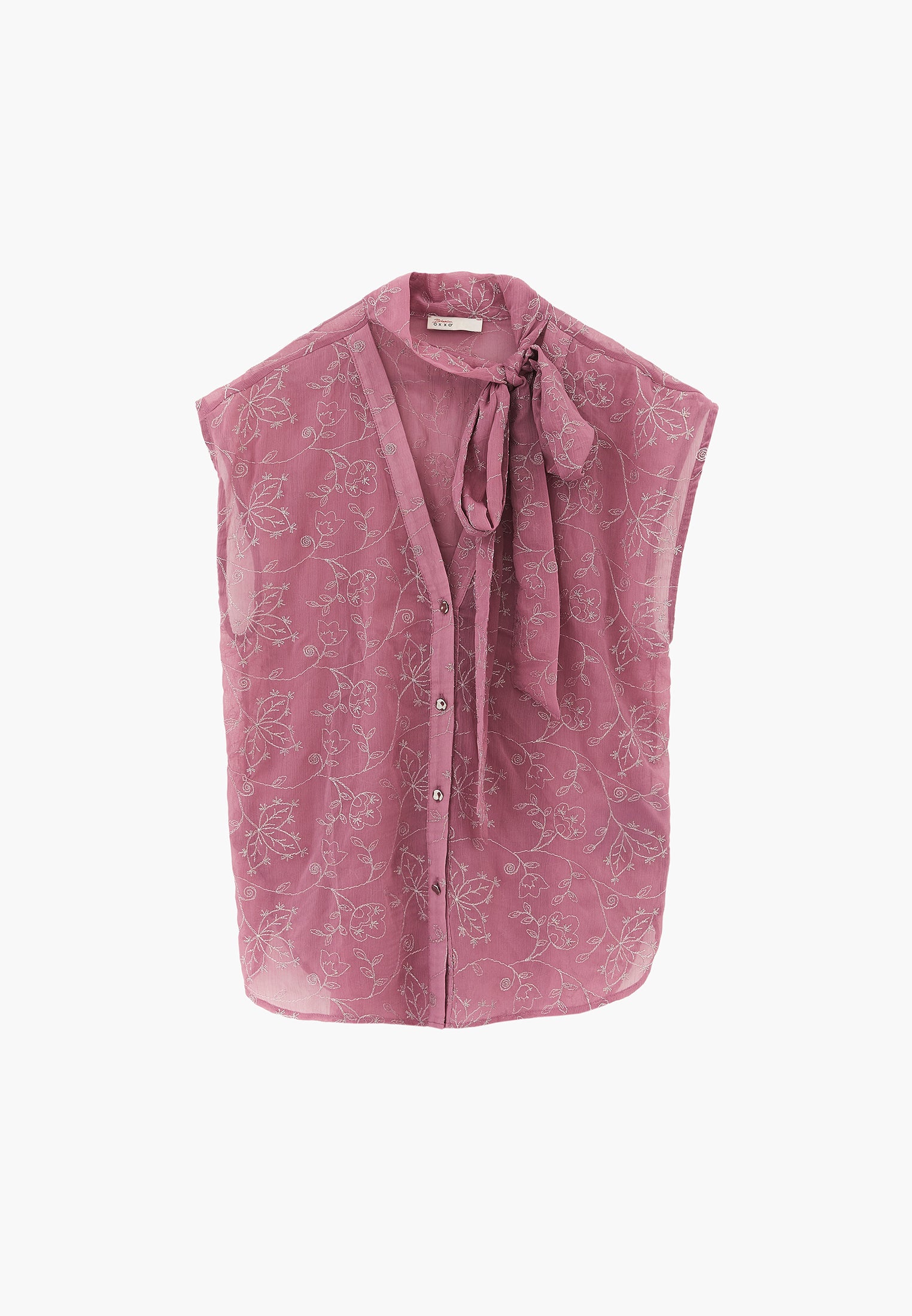 V-Neck Glitter Long Sleeve Shirt - LILAS