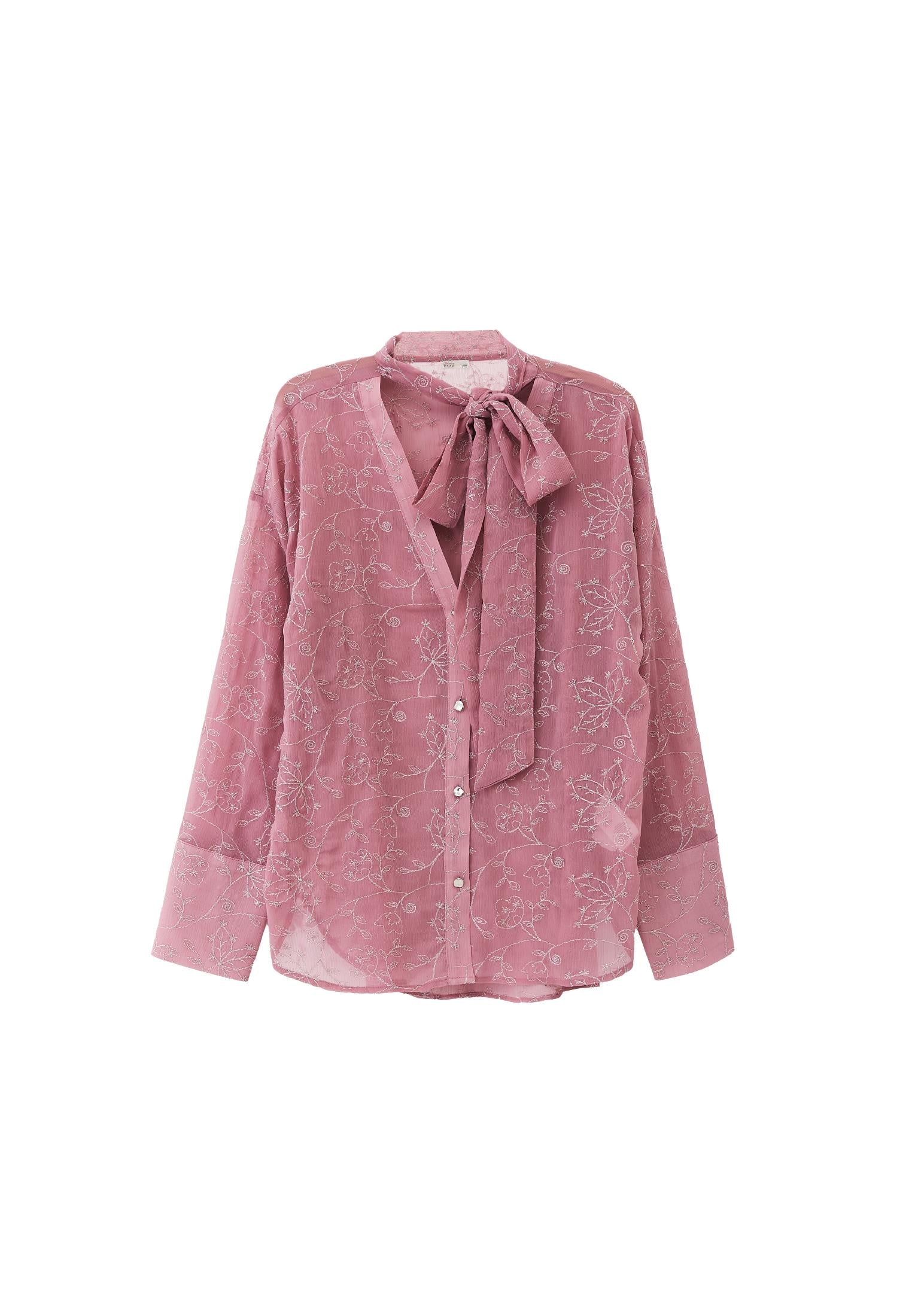 Shirt With Scarf Detail - LILAS