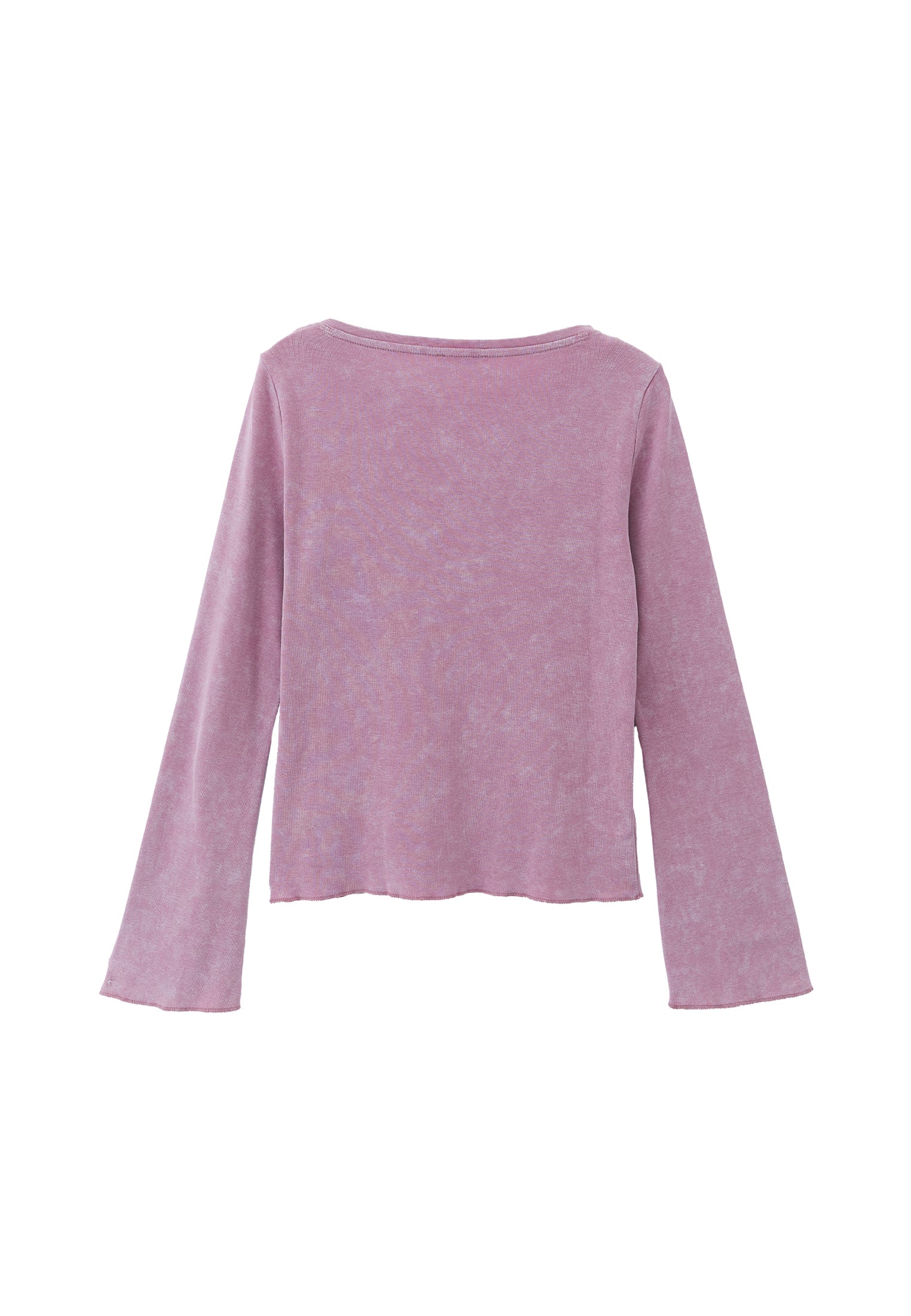 Boat Neck Long Sleeve Flared Sleeve T-Shirt - LILAS