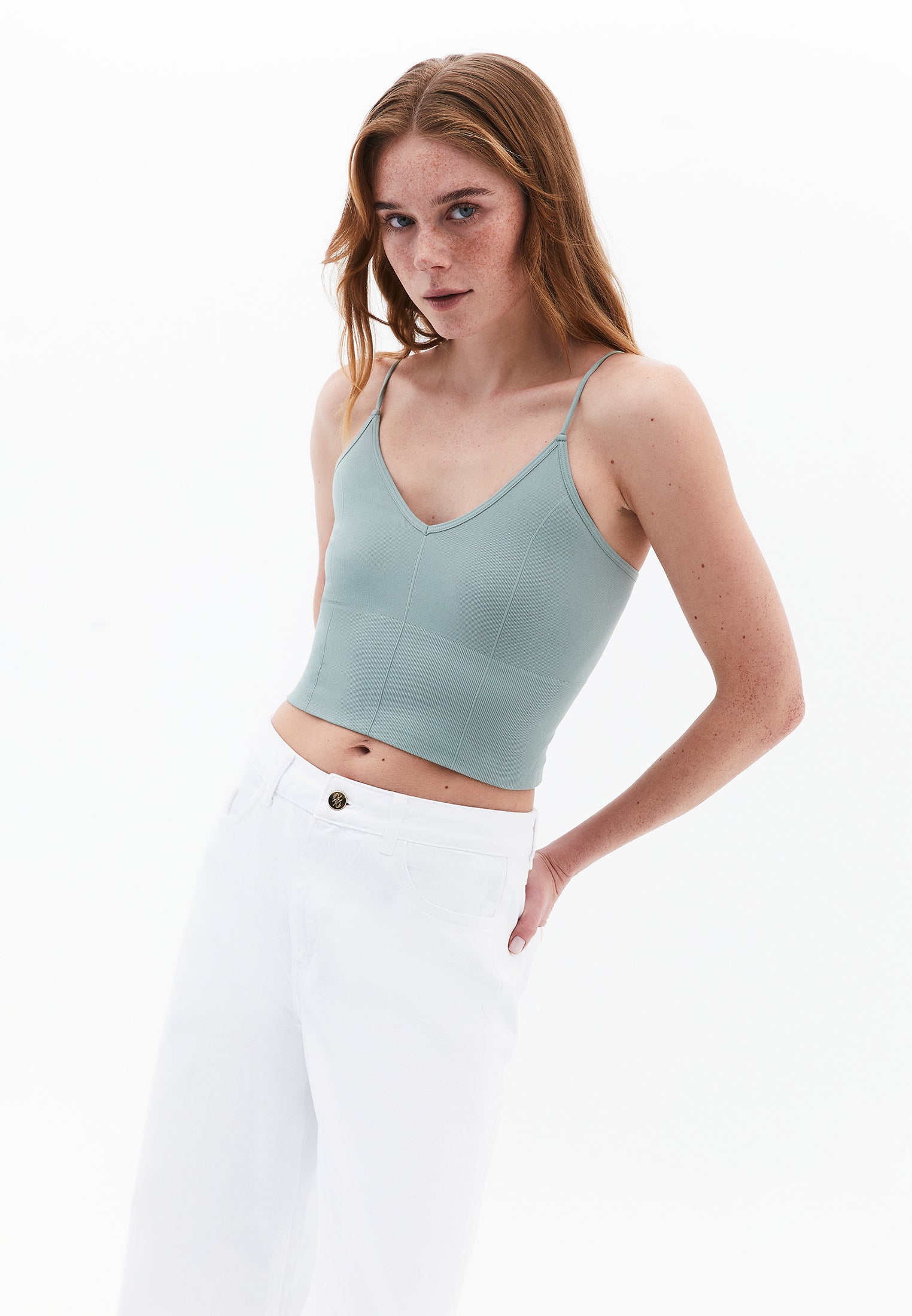 V Neck Tank Top - LILY PAD