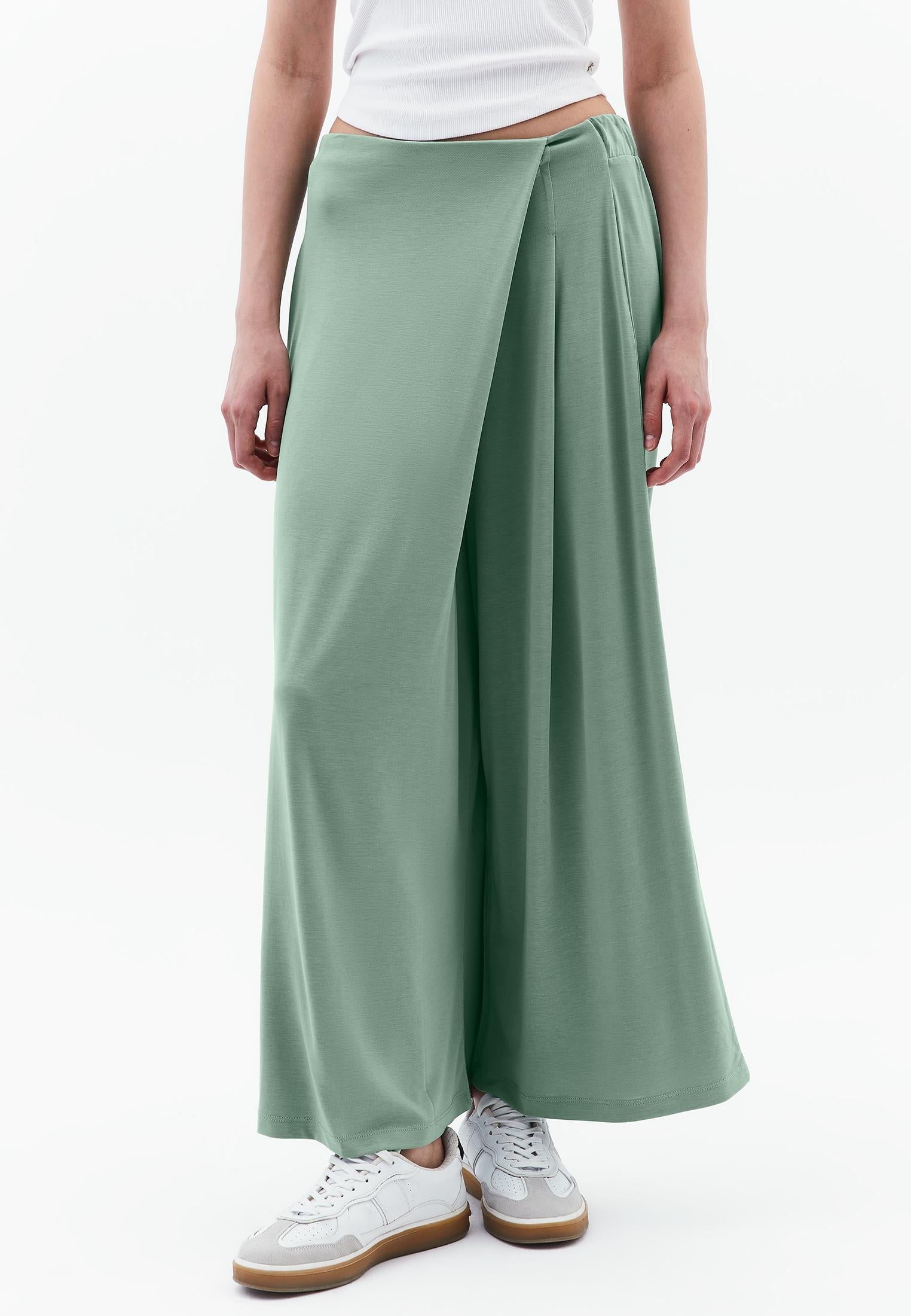 High Waist Elasticated Culotte Pants - LILY PAD