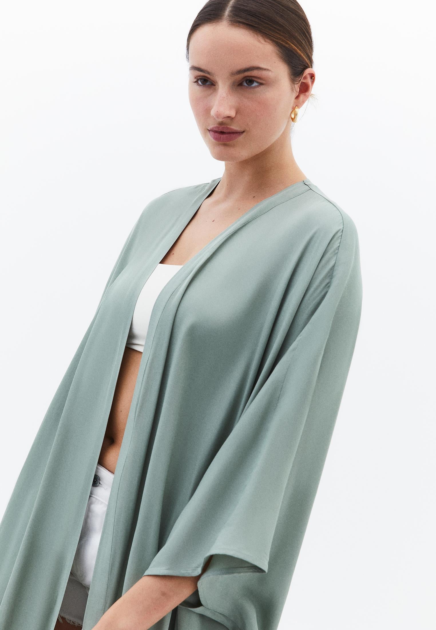 Kimono Sleeve Long Kimono - LILY PAD