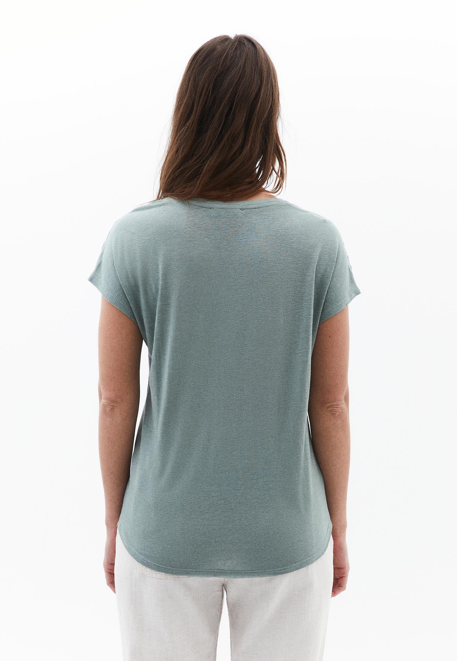 V Neck Short Sleeve T-Shirt - LILY PAD