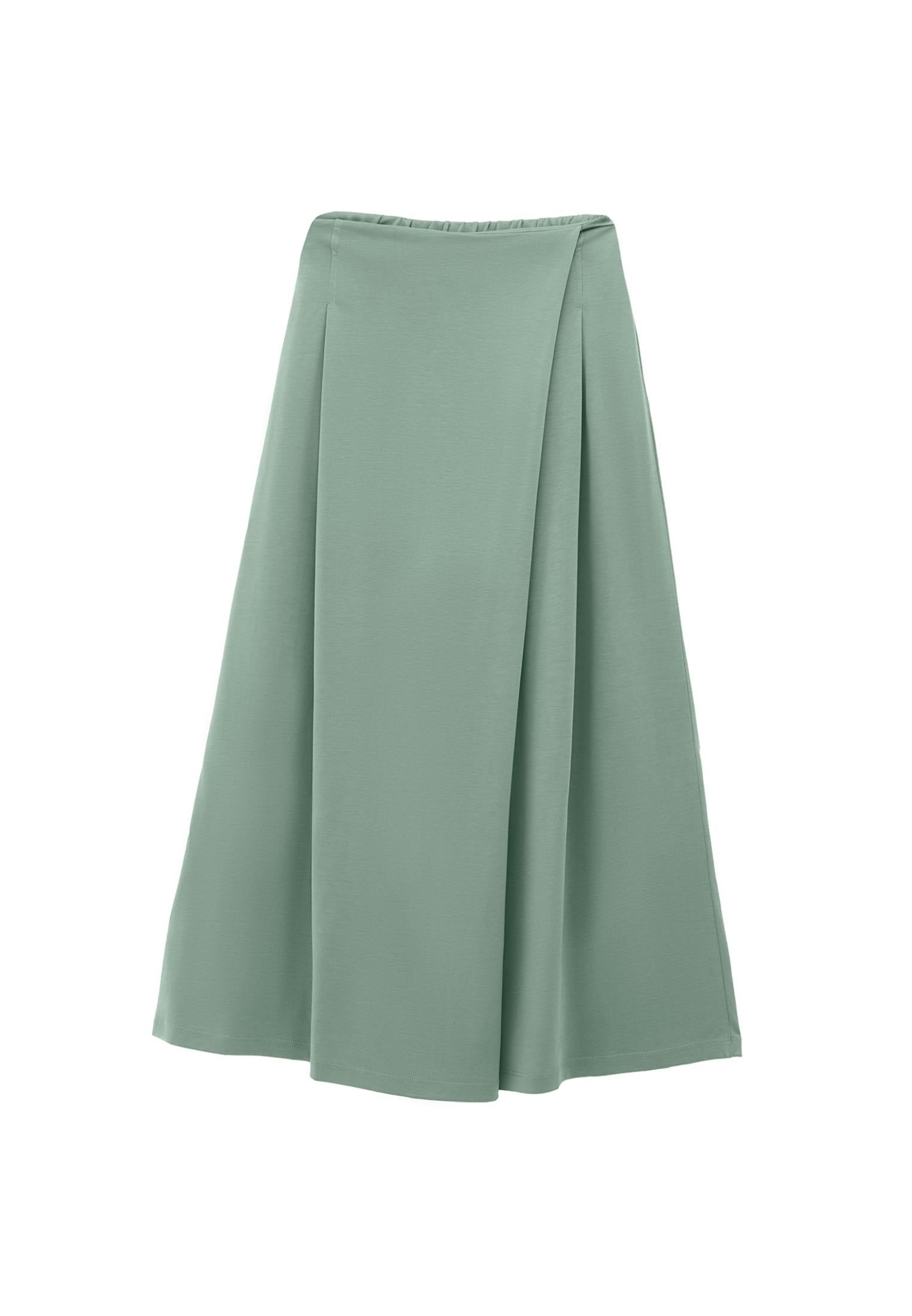 High Waist Elasticated Culotte Pants - LILY PAD