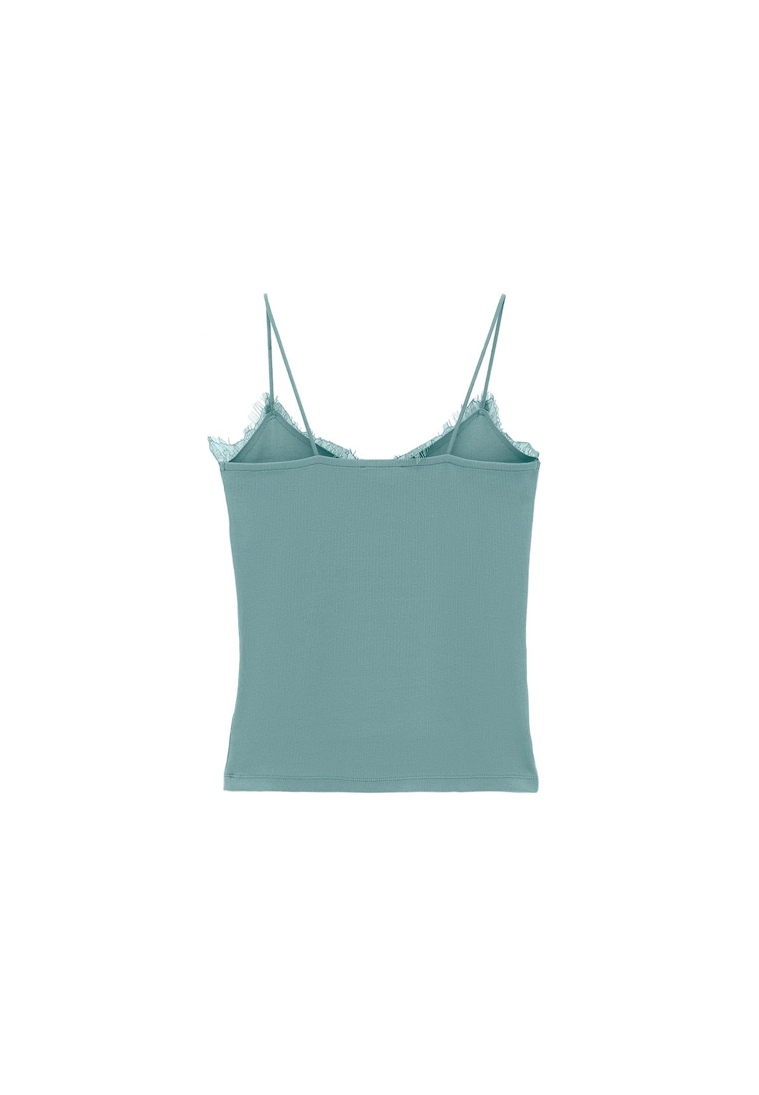 V Neck Strap Tank Top - LILY PAD